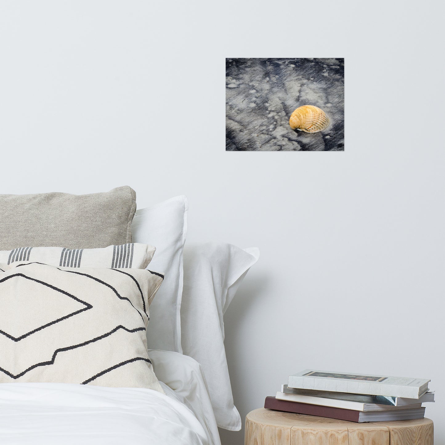 Black Sands and Seashell on the Shore Coastal Nature Photo Loose Unframed Wall Art Prints
