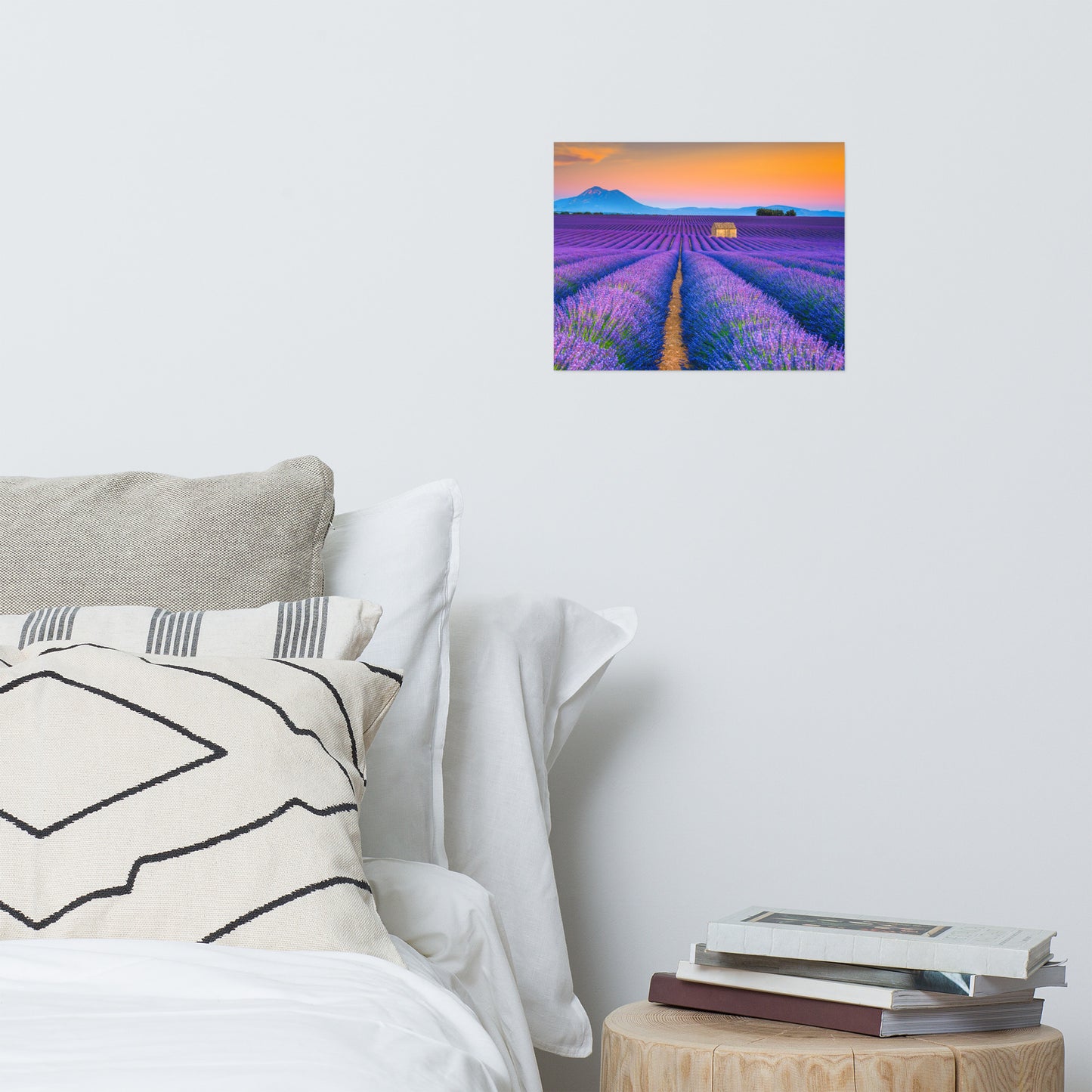 Blooming Lavender Field and Sunset Loose Wall Art Prints