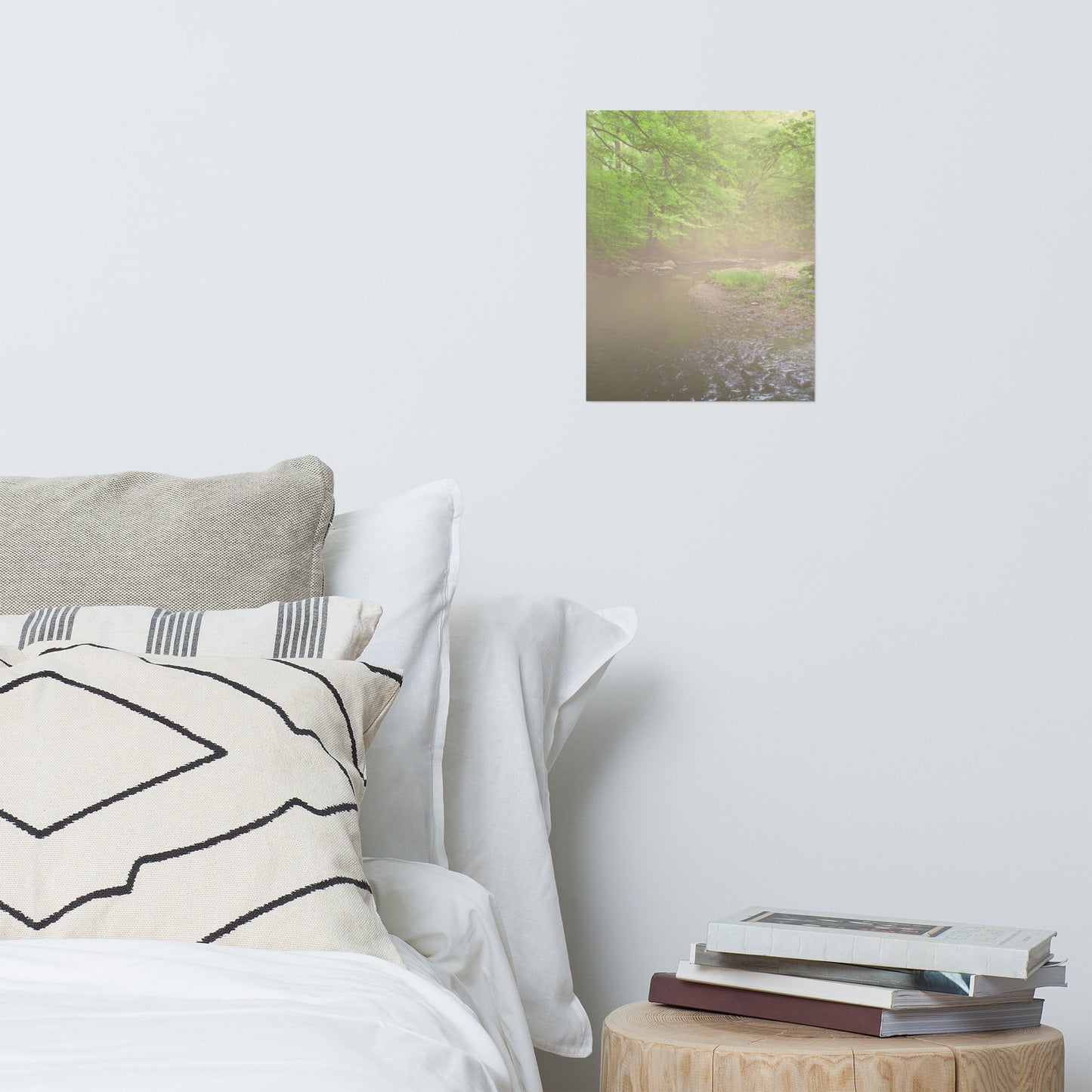 Early Morning Fog on the River Rustic Landscape Photo Loose Wall Art Print
