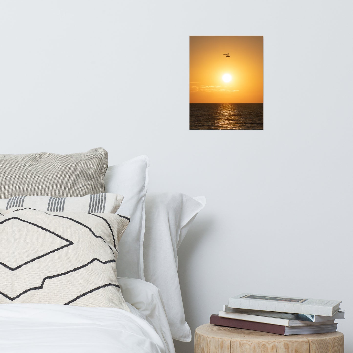 Flying High at Sunset Coastal Landscape Photo Paper Poster