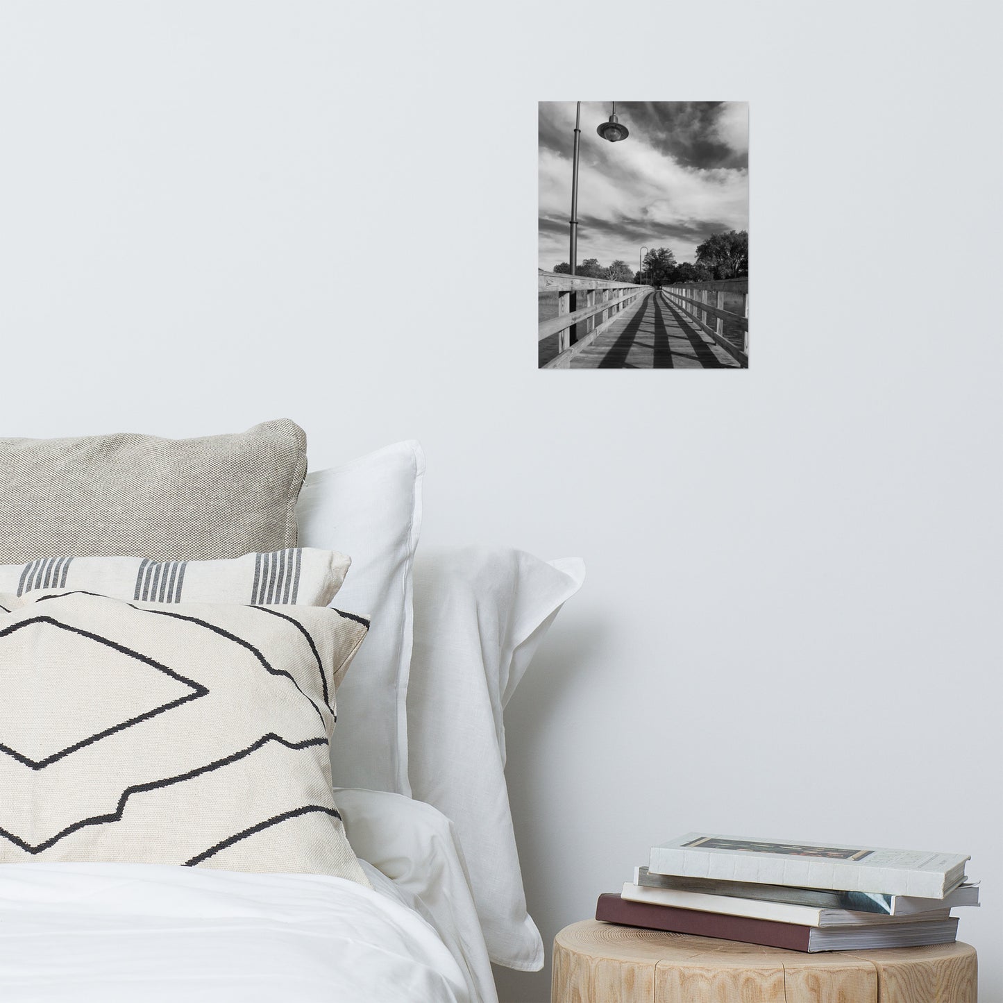 Follow the Lines Black and White Landscape Photo Loose Wall Art Print