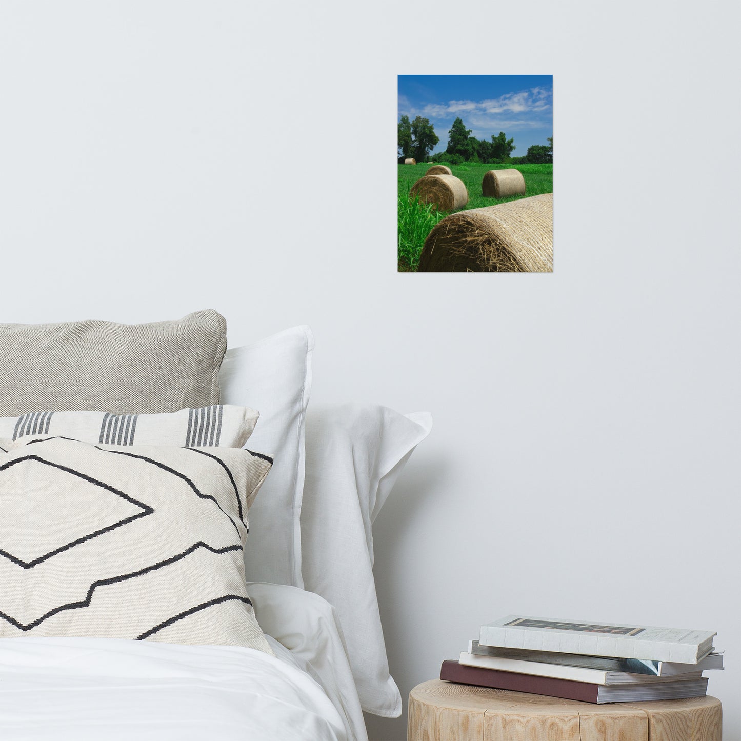Hay Whatcha Doin' in the Field Rustic Farmhouse Style Landscape Photo Loose Wall Art Print