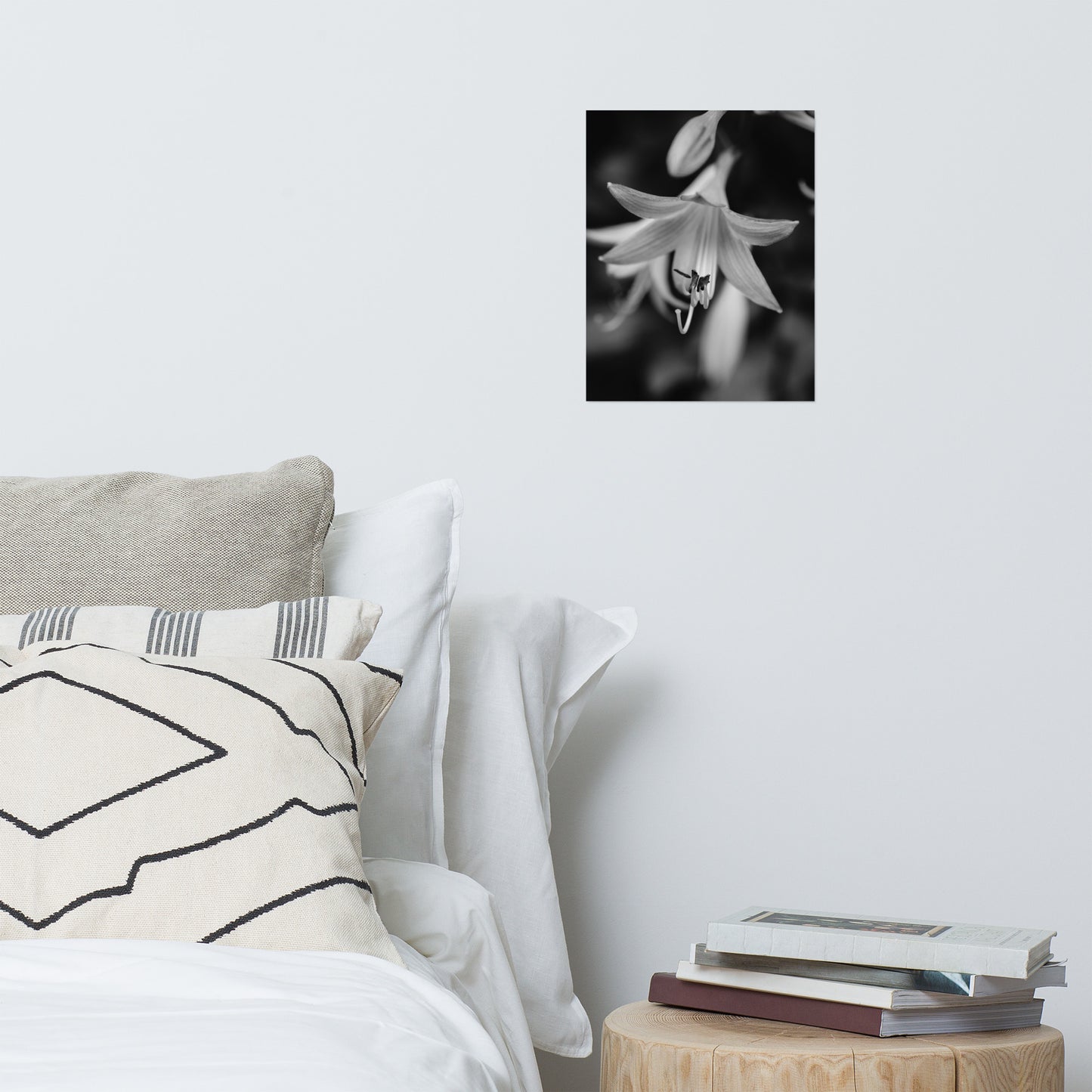 Hosta Bloom Black and White Floral Nature Photo Loose Unframed Wall Art Prints