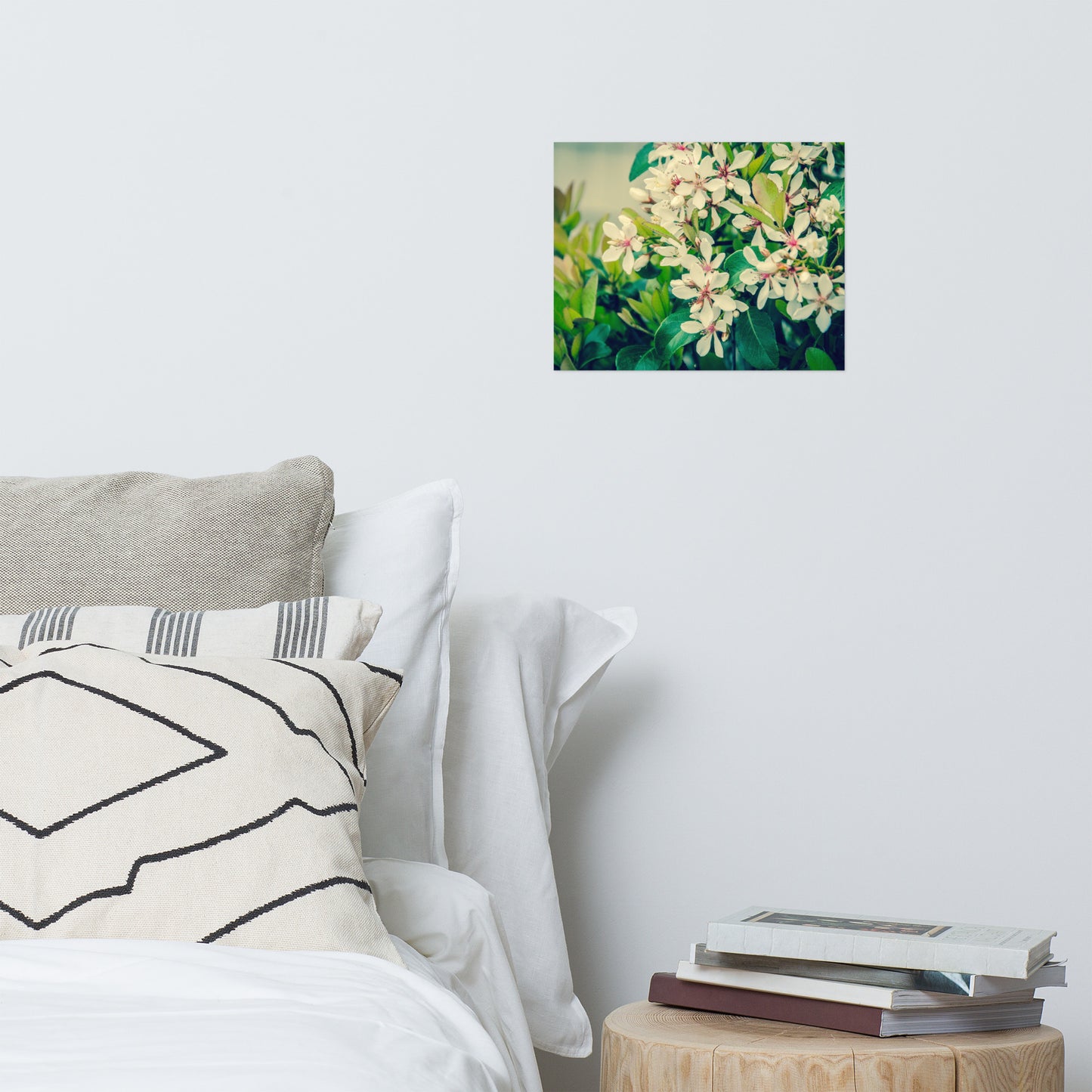 Indian Hawthorn Shrub in Bloom Colorized Floral Nature Photo Loose Unframed Wall Art Prints