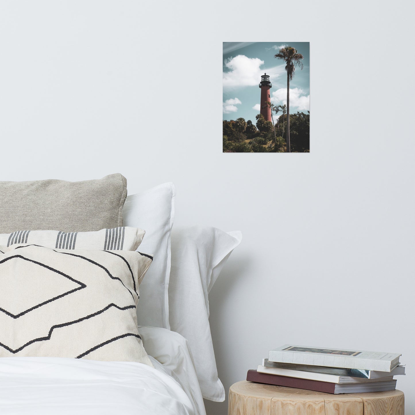 Jupiter Lighthouse Colorized Coastal Architectural Landscape Photo Loose Art print
