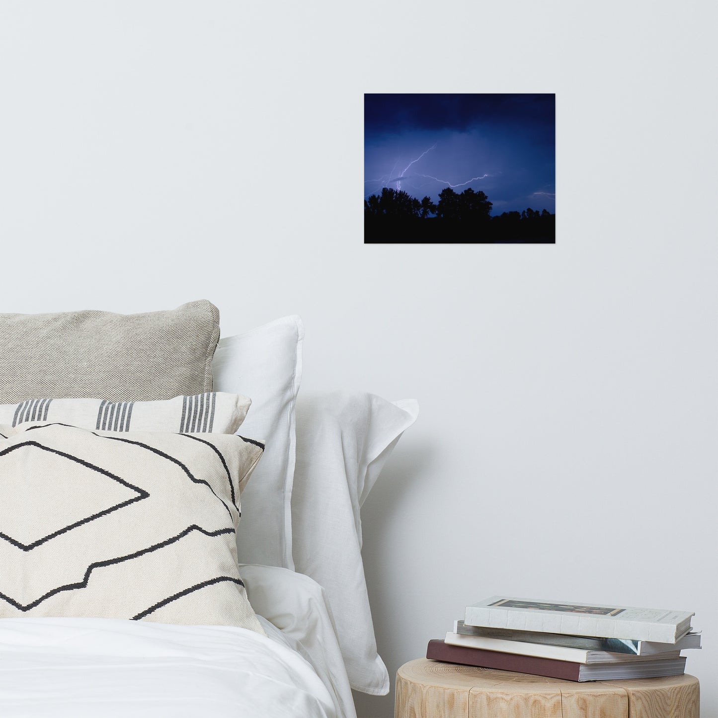 Lightning Over The Valley Rustic Farmhouse Style Nature Landscape Photo Loose Unframed Wall Art Prints
