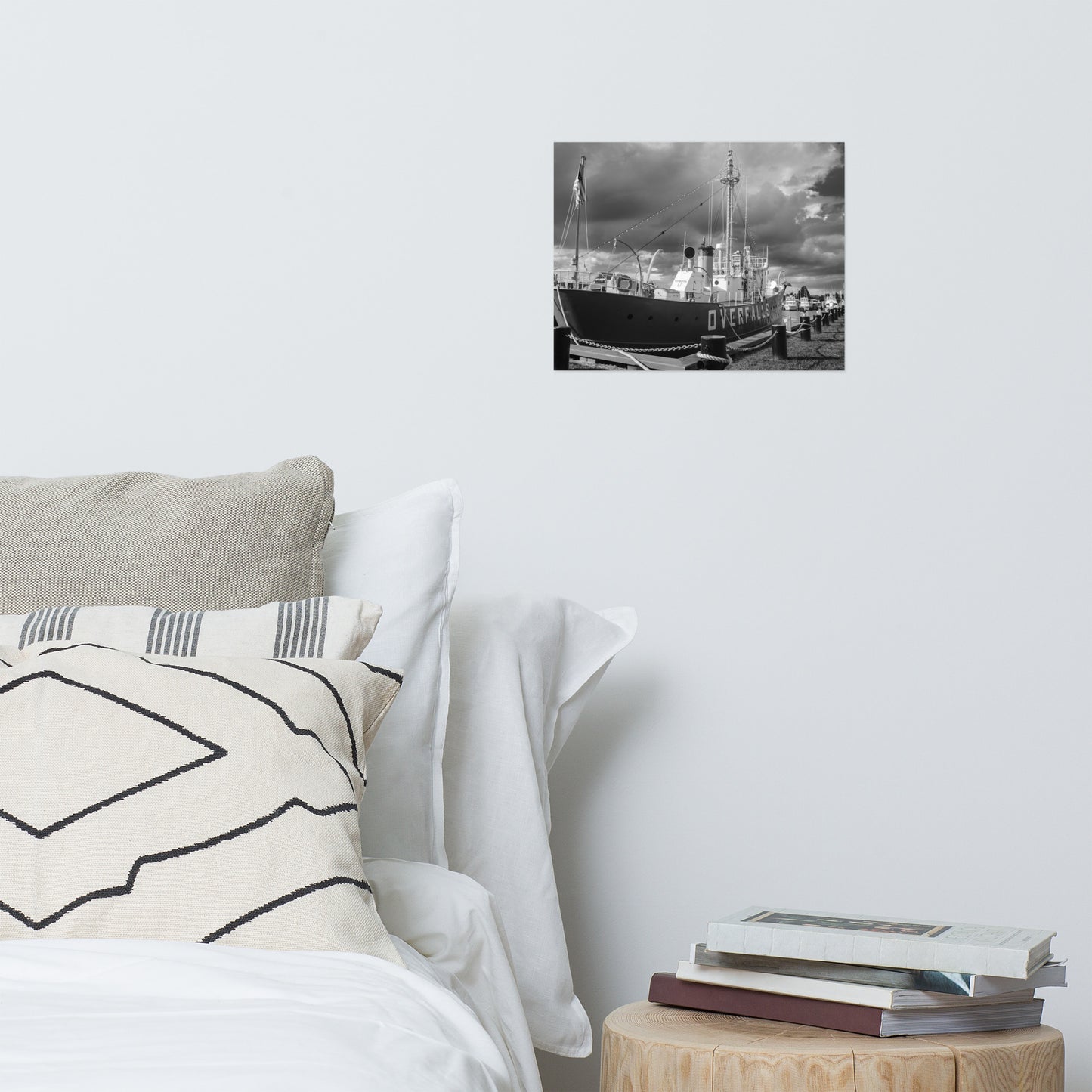 Overfalls Lightship Black and White Landscape Photo Loose Wall Art Prints