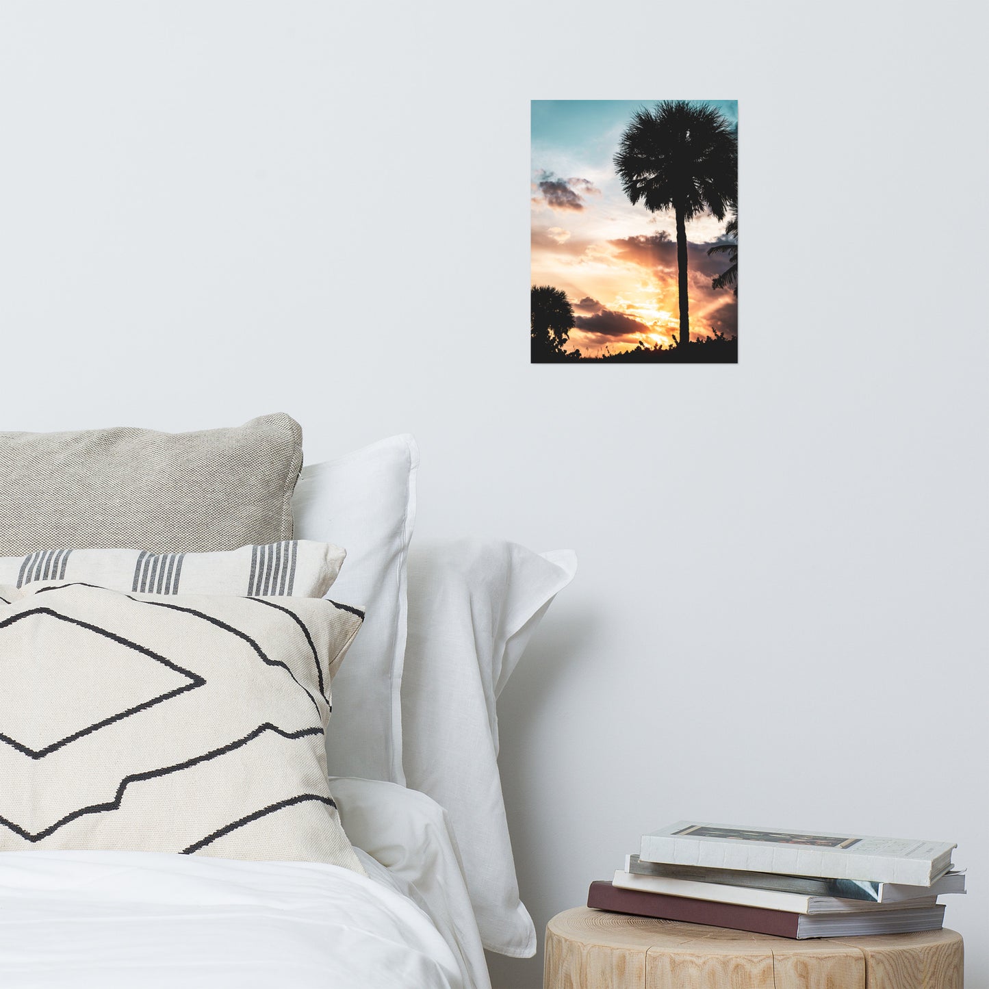 Palm Tree Silhouettes and Sunset Botanical Nature Photo Loose Unframed Wall Art Prints