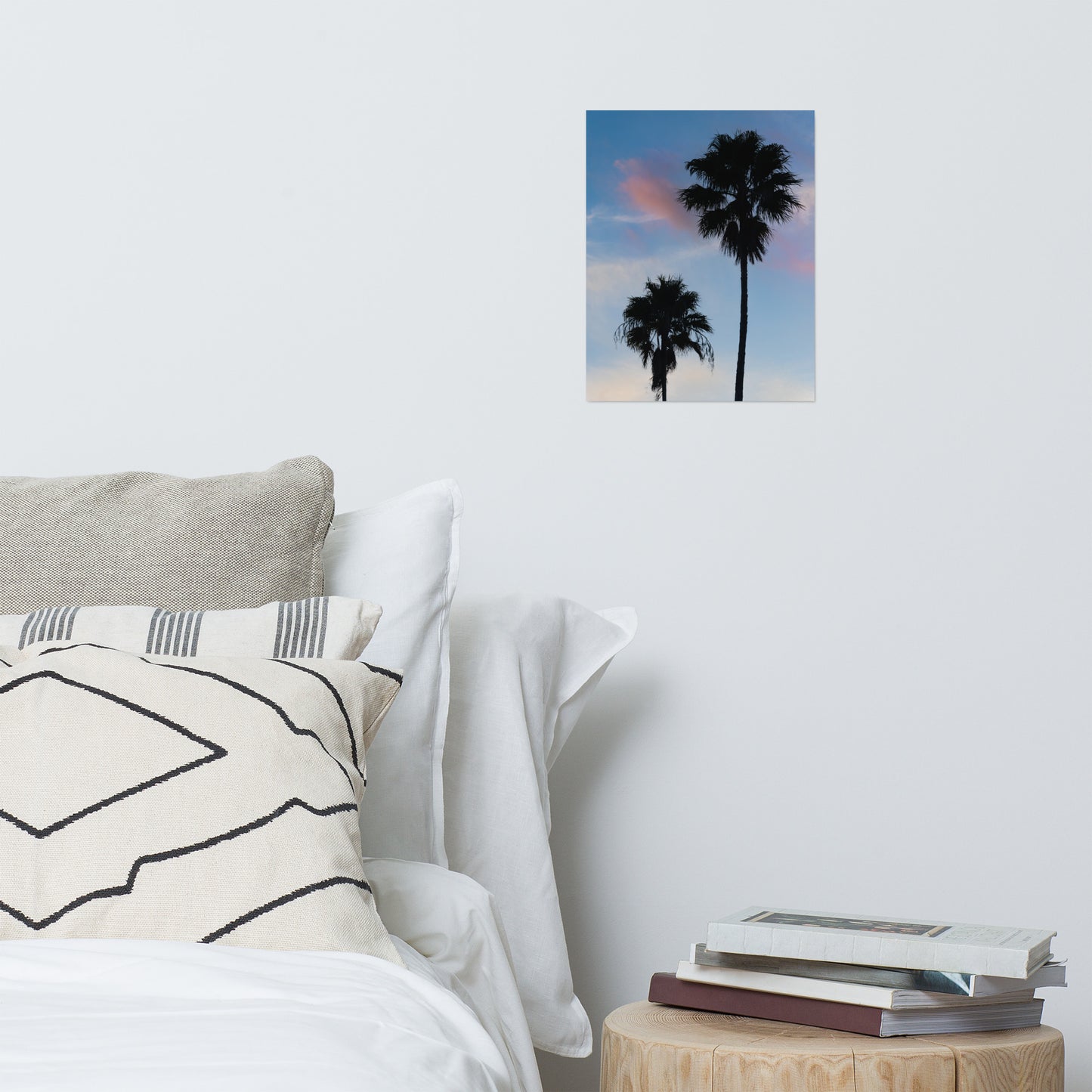 Palm Tree Silhouettes on Blue Sky Botanical Nature Photo Loose Unframed Wall Art Prints
