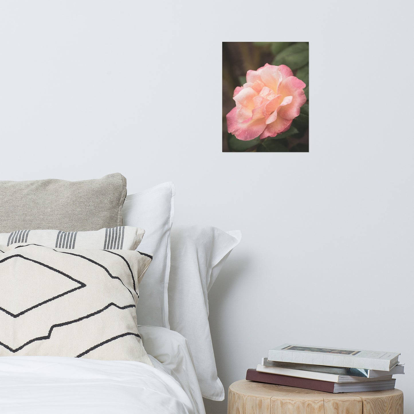Pink and White Softened Rose Floral Nature Photo Loose Unframed Wall Art Prints