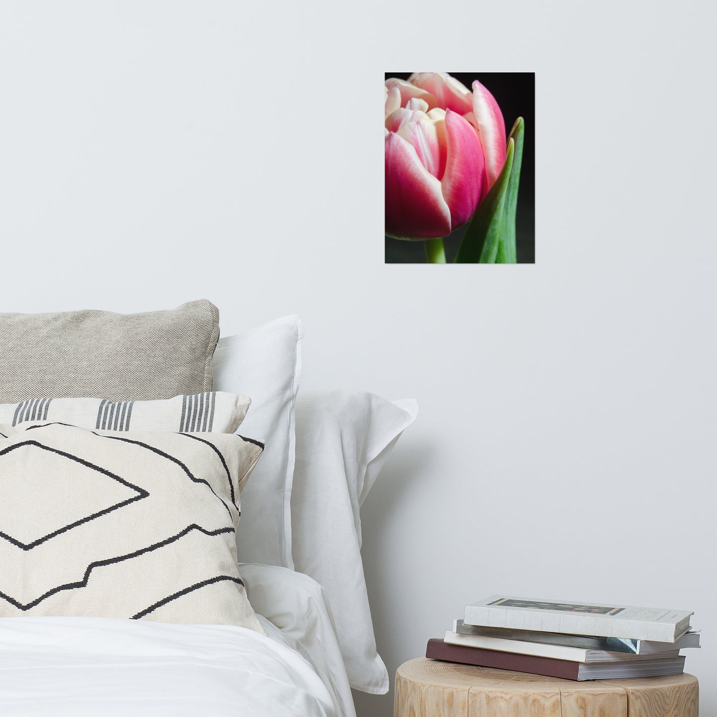 Pink and White Tulip Floral Nature Photo Loose Unframed Wall Art Prints