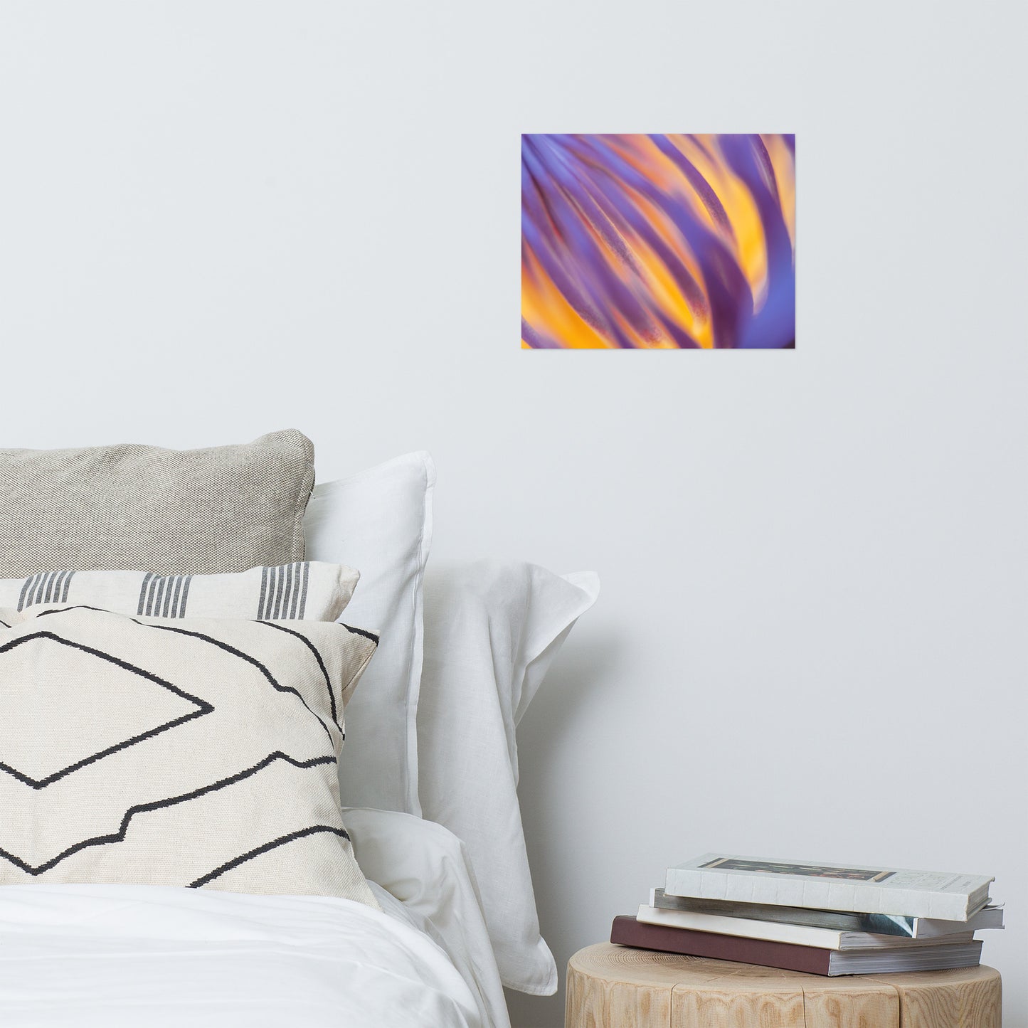 Purple and Yellow Lotus Flower Filaments Loose Nature Wall Art Print