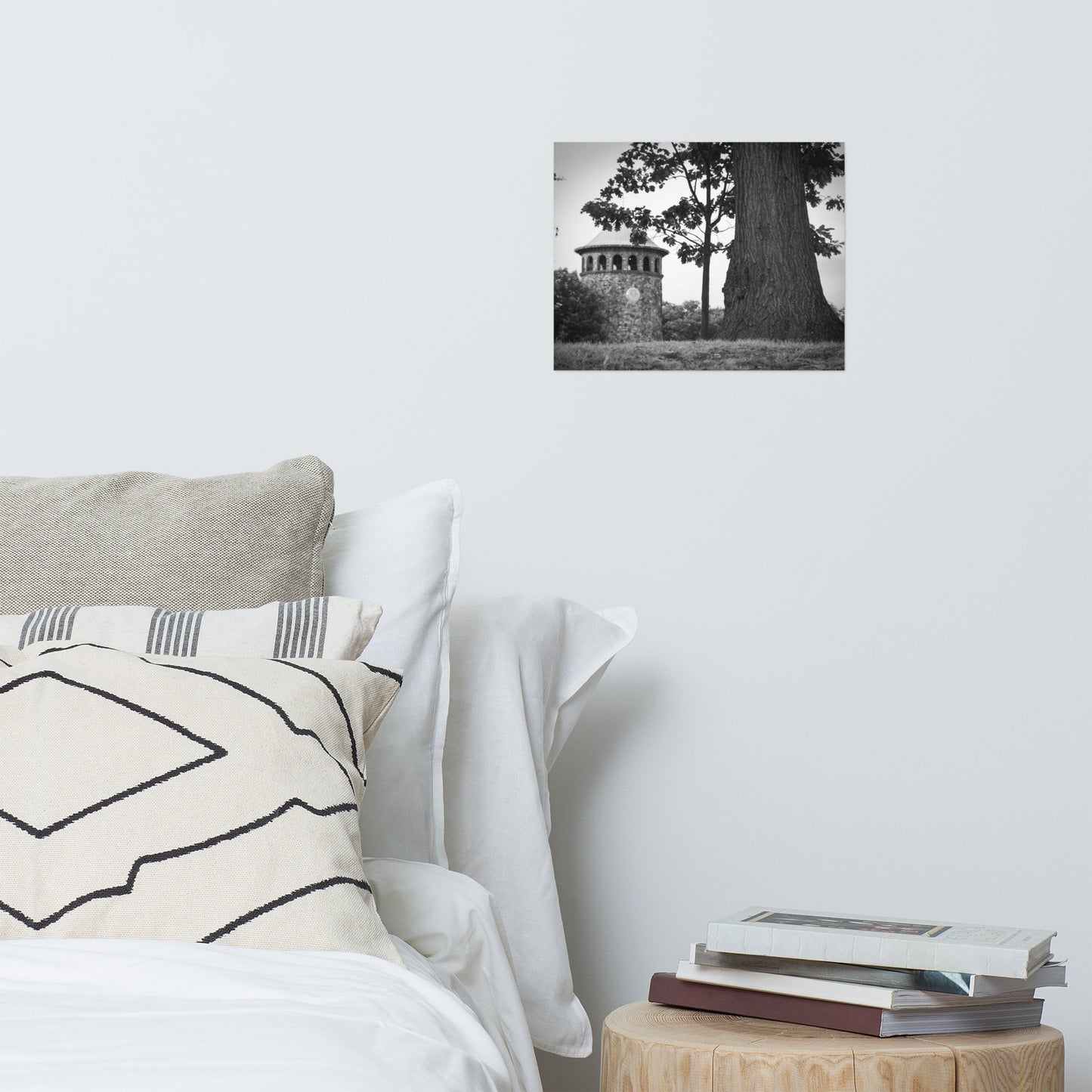 Rockford Tower 2 Rustic Farmhouse Style Black and White Landscape Photo Loose Wall Art Prints