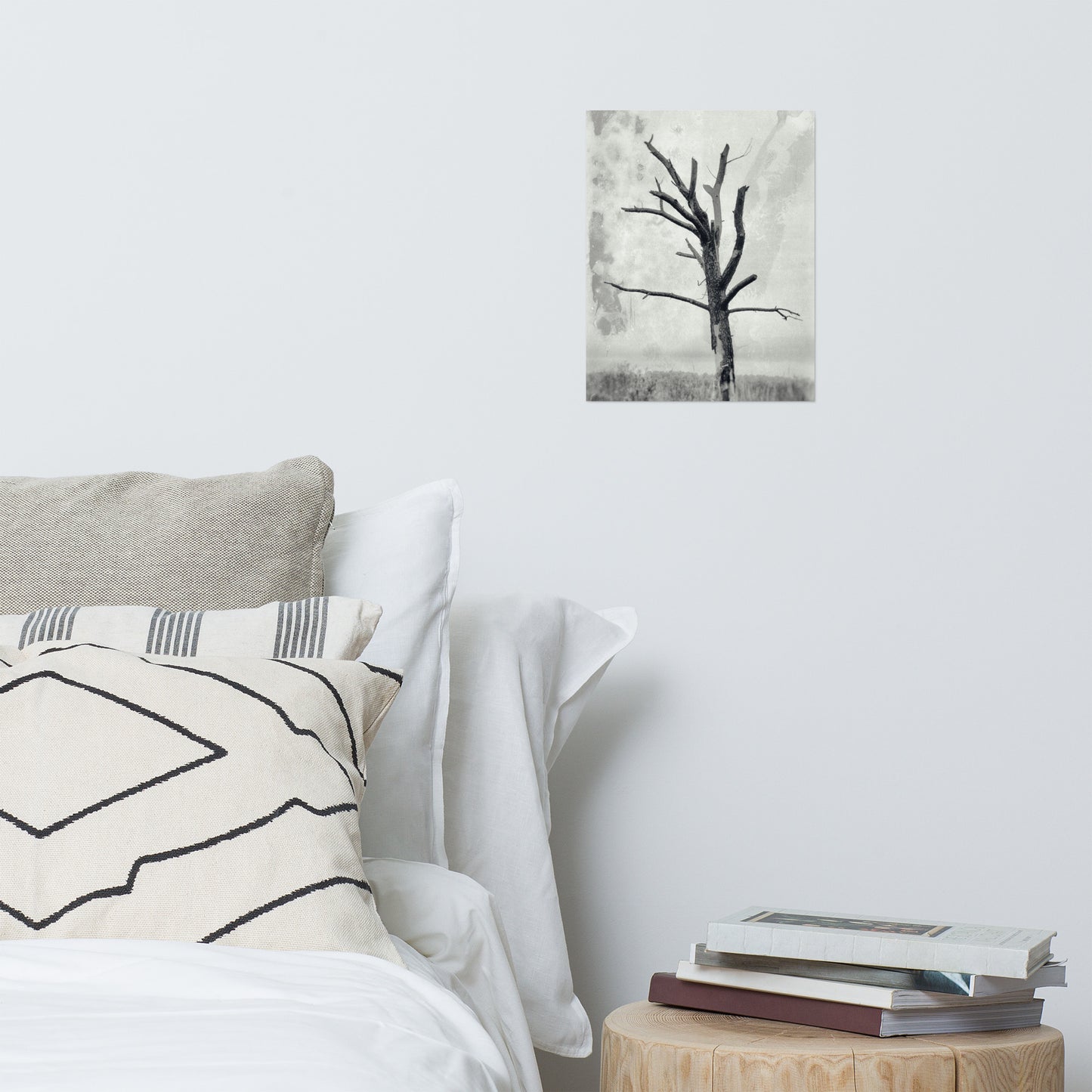 Rotting Away Alone Rustic Farmhouse Style Black and White Botanical Nature Photo Loose Unframed Wall Art Prints