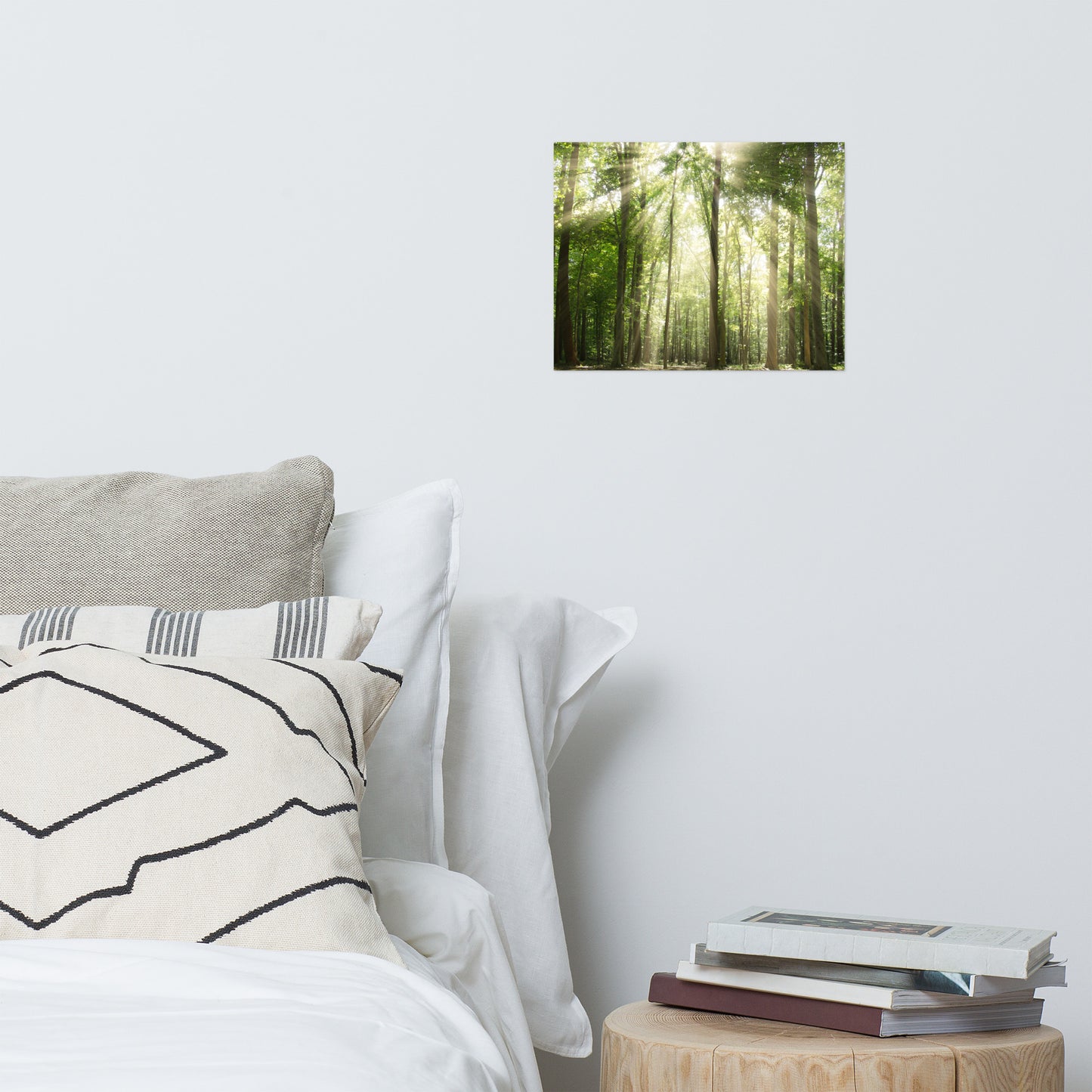 Sun Rays Through Treetops Rustic Farmhouse Style Landscape Photo Loose Wall Art Prints