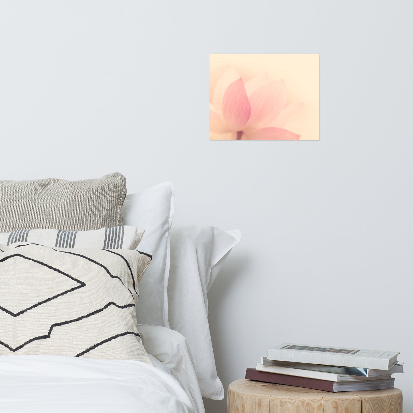 Tranquil Close-up Pink Lotus Petal Floral Nature Photo Loose Flower Wall Art Print