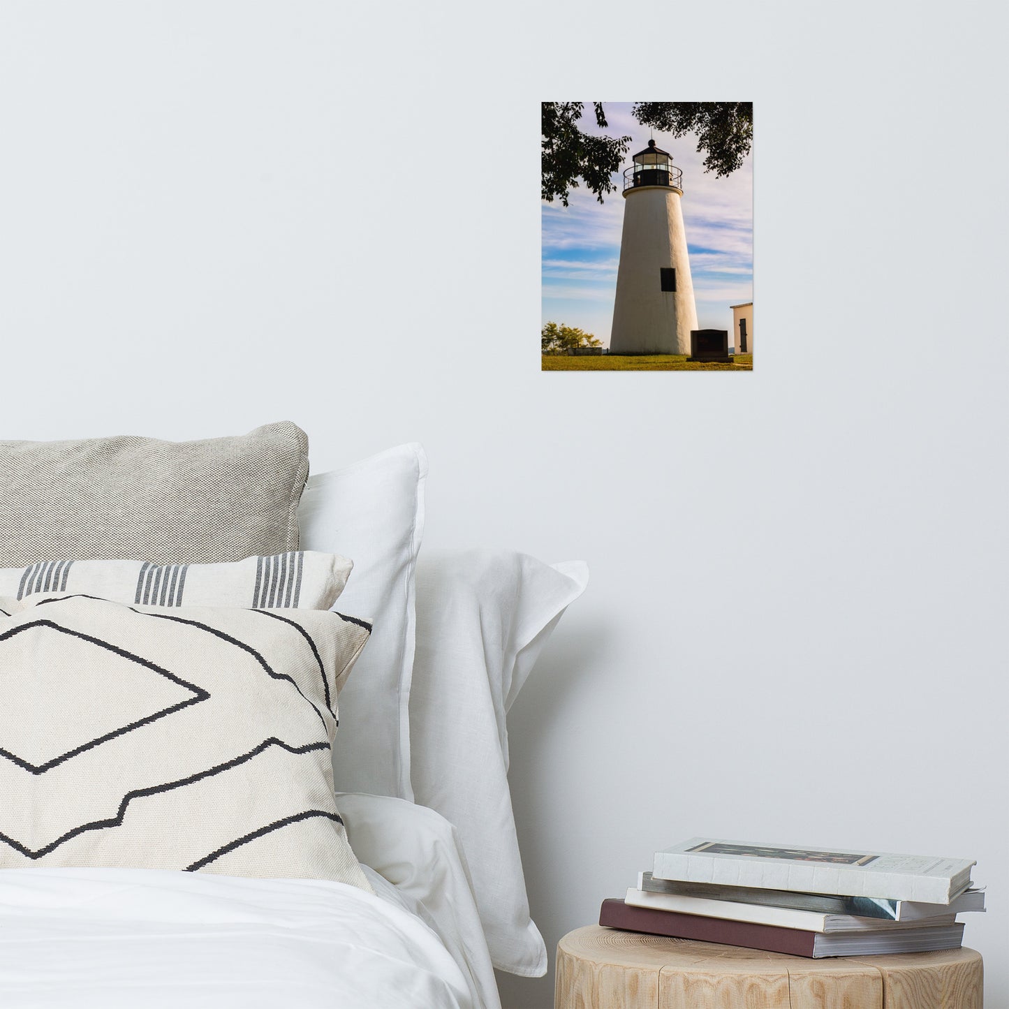 Turkey Point Lighthouse in the Trees Coastal Architectural Landscape Photo Loose Wall Art Print