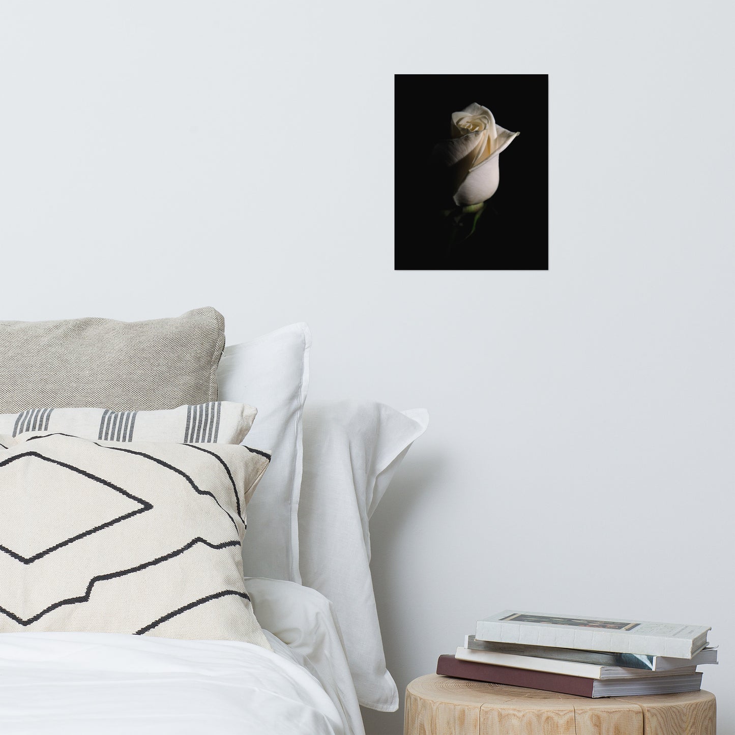 White Rose Low Key Floral Nature Photo Loose Unframed Wall Art Prints