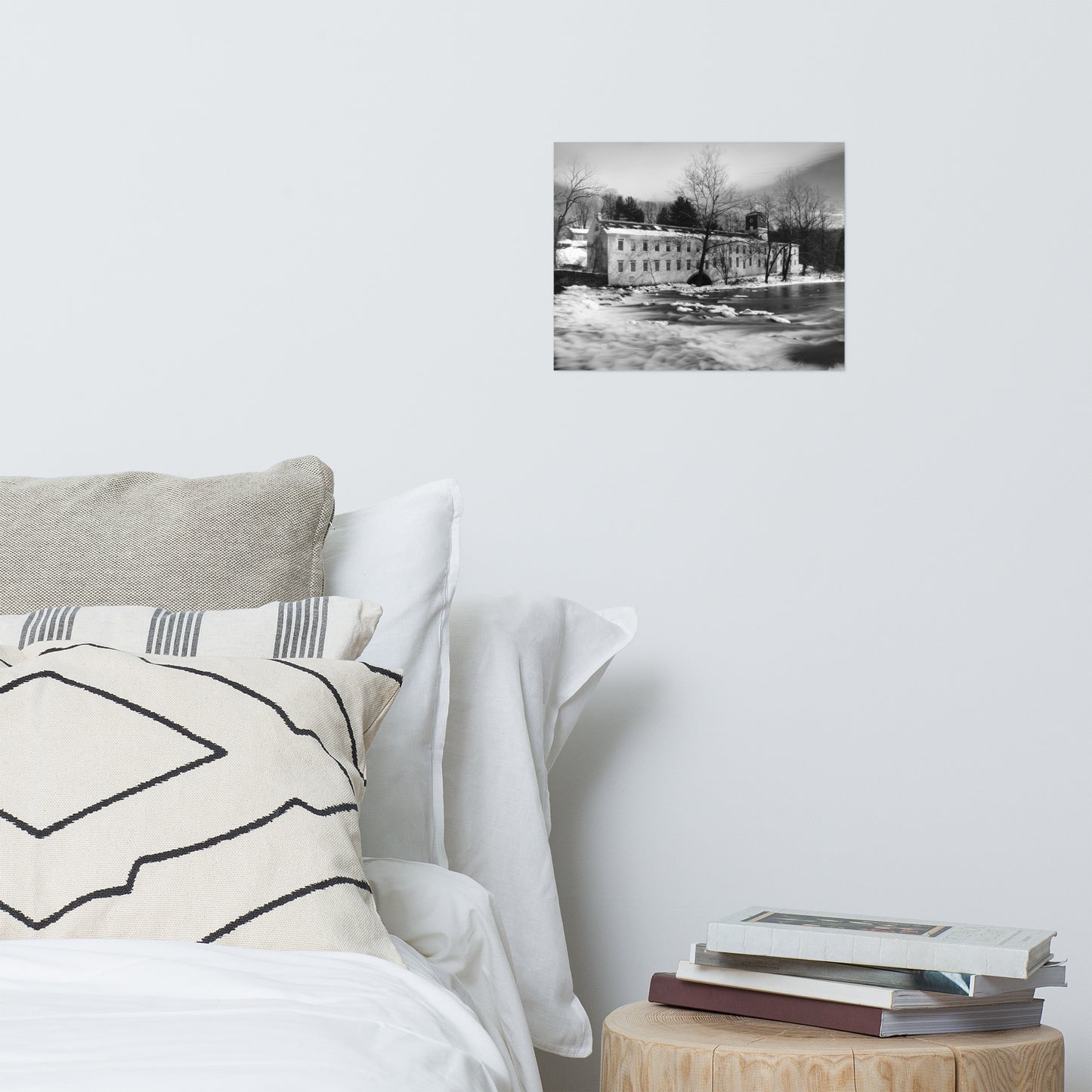 Winter at Powder Mill Rustic Farmhouse Style Architectural Landscape Photo Loose Wall Art Prints
