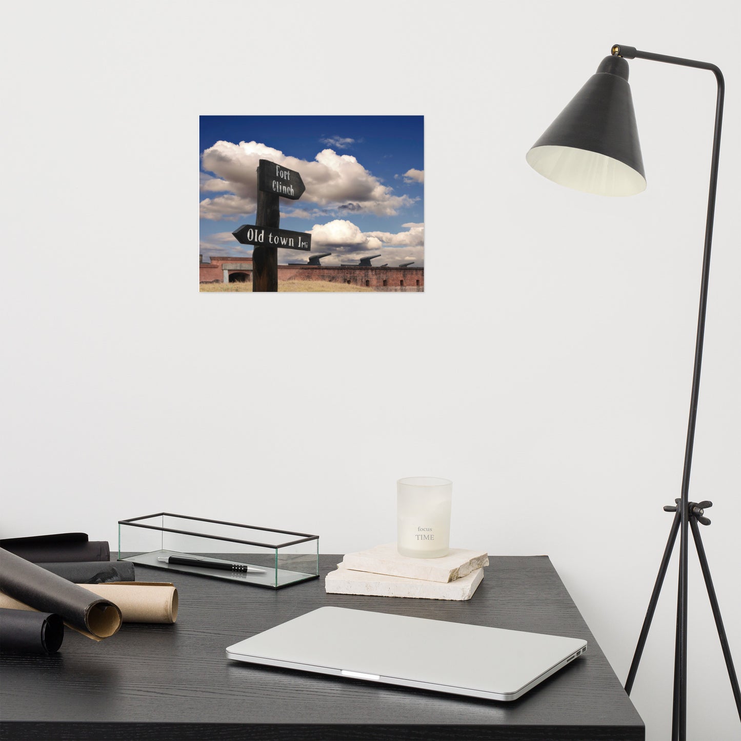 Path Sign and Fort Clinch Rustic Farmhouse Style Landscape Photo Loose Wall Art Print
