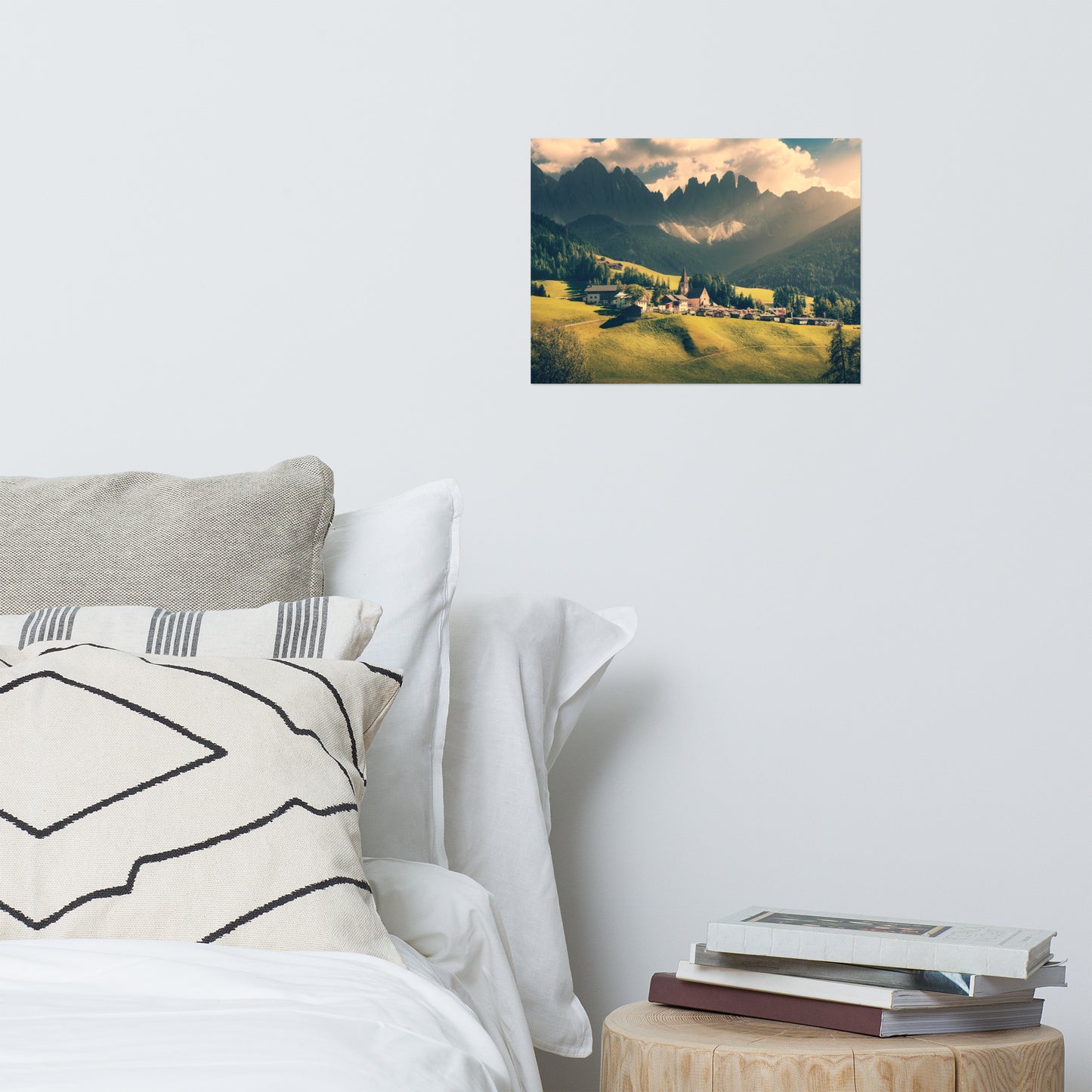Sun Rays and Santa Maddalena Landscape Photo Loose Wall Art Prints