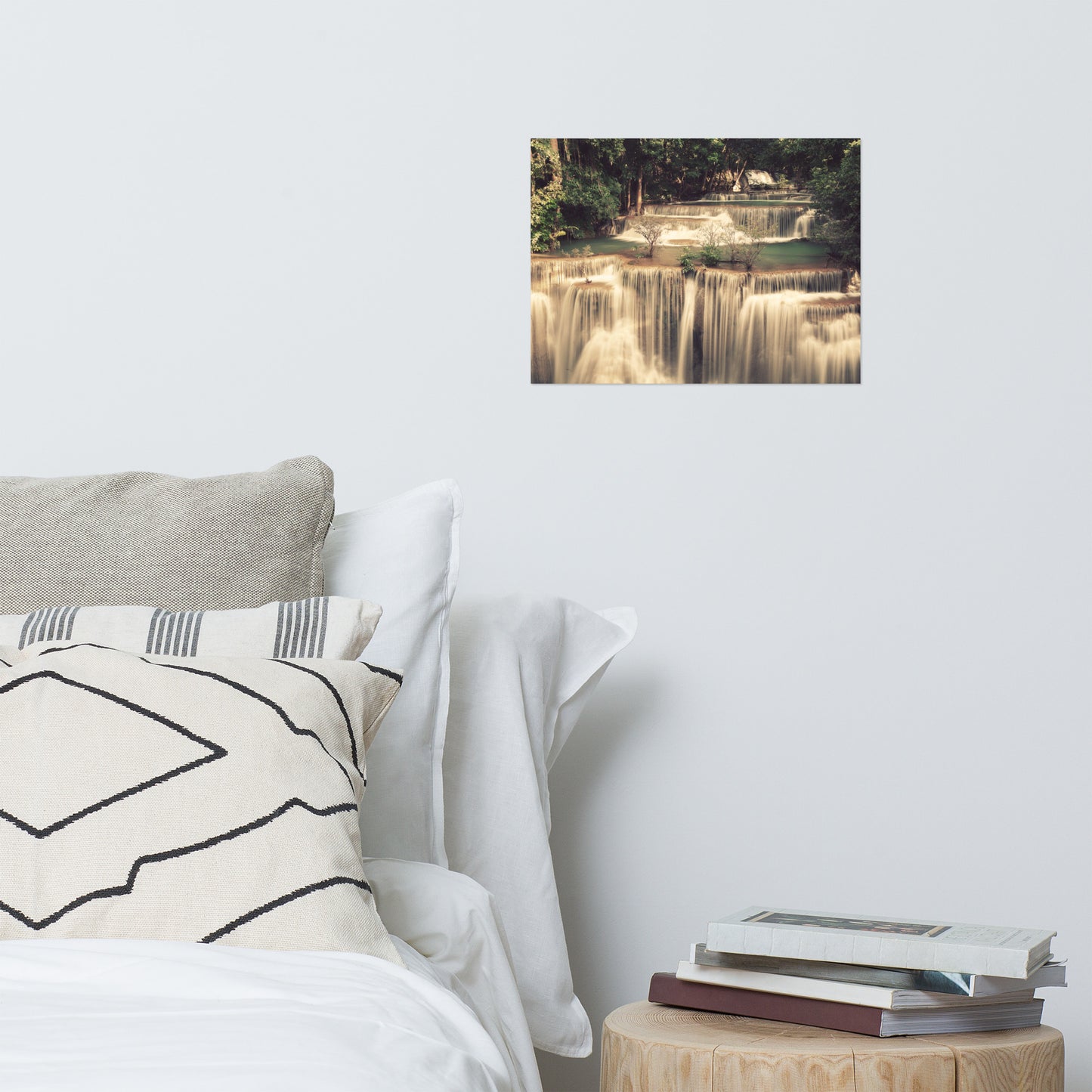 Misty Huay Mae Khamin Waterfall Thailand Landscape Photo Loose Wall Art Prints