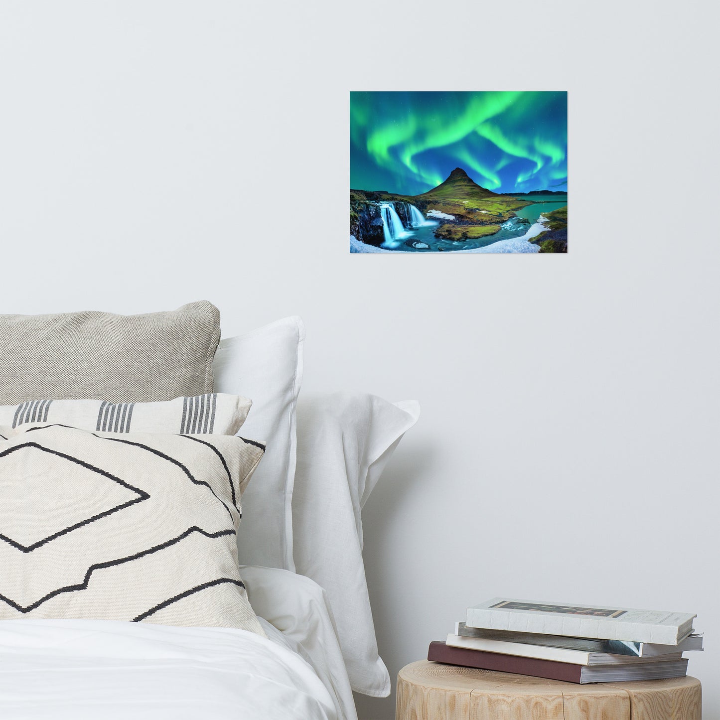 Winter Mountain Northern Lights Night Landscape Photo Loose Wall Art Prints