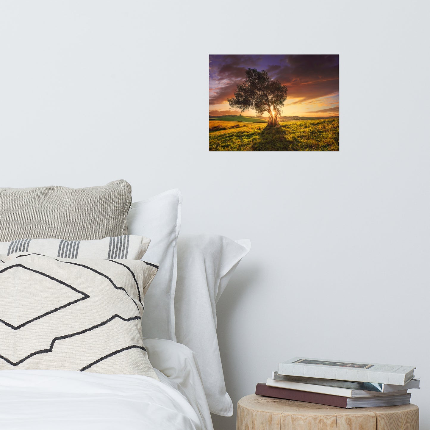 Countryside Olive Tree Sunset Landscape Photo Loose Wall Art Prints