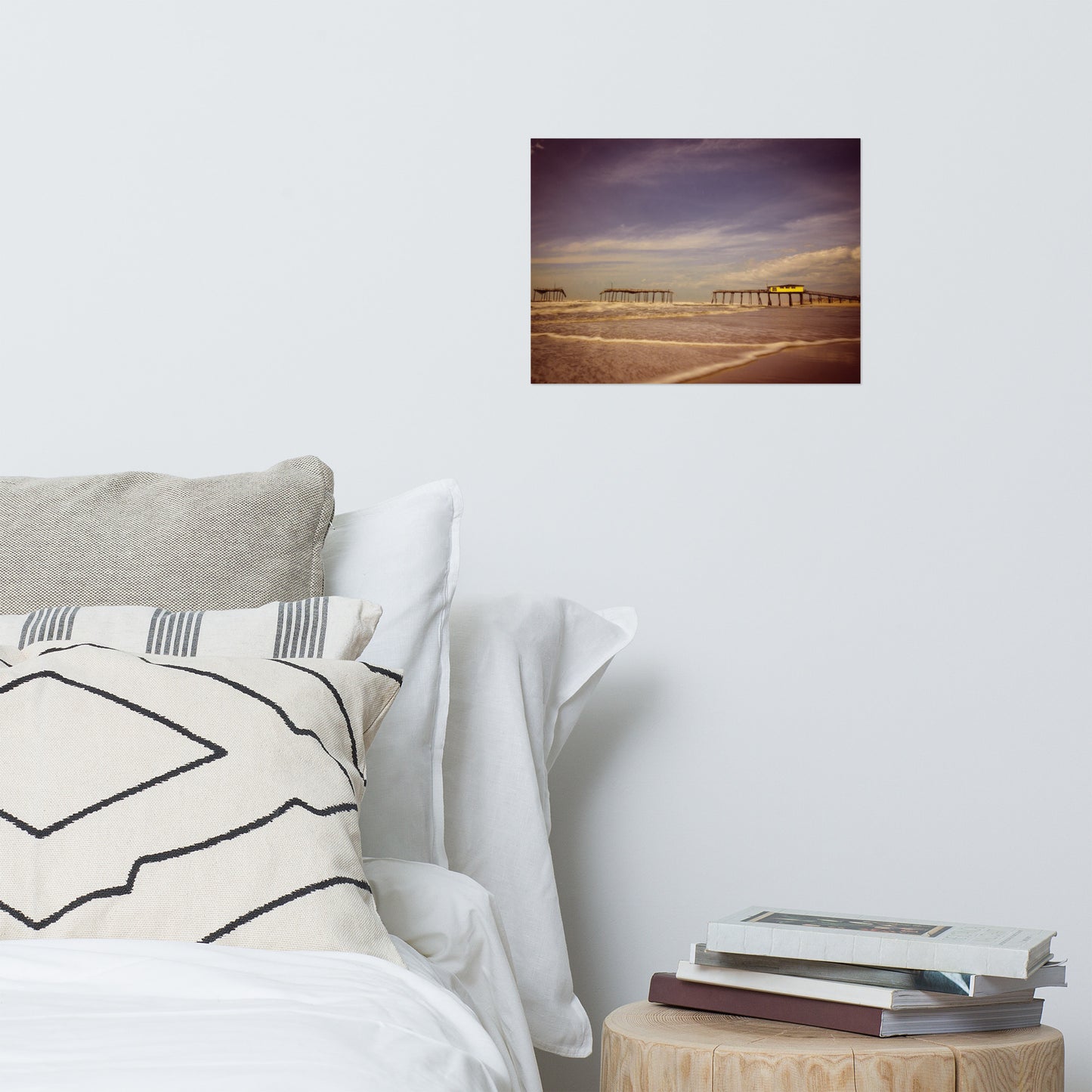 Wall Art Prints Bedroom: Aged View of the Frisco Pier - Beach / Coastal / Seascape Nature / Landscape Photograph Loose / Unframed / Frameless / Frameable Wall Art Print - Artwork