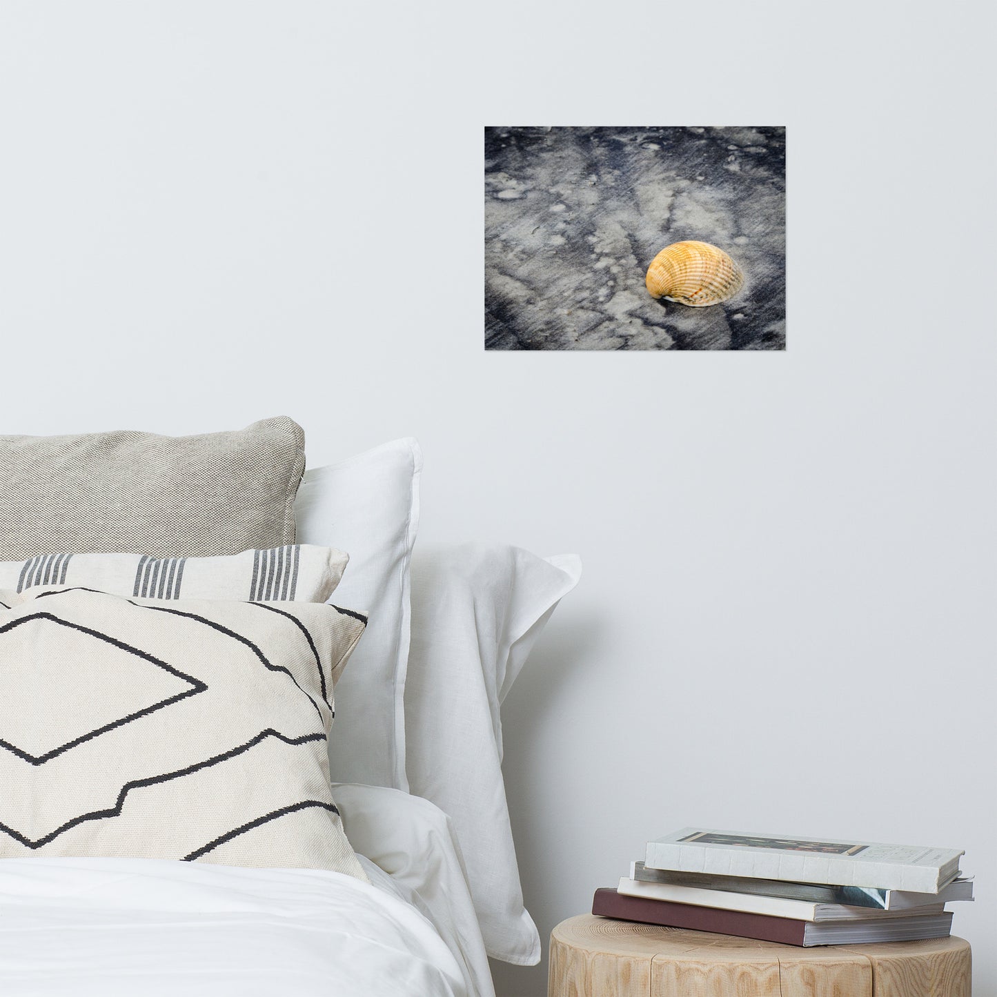 Black Sands and Seashell on the Shore Coastal Nature Photo Loose Unframed Wall Art Prints