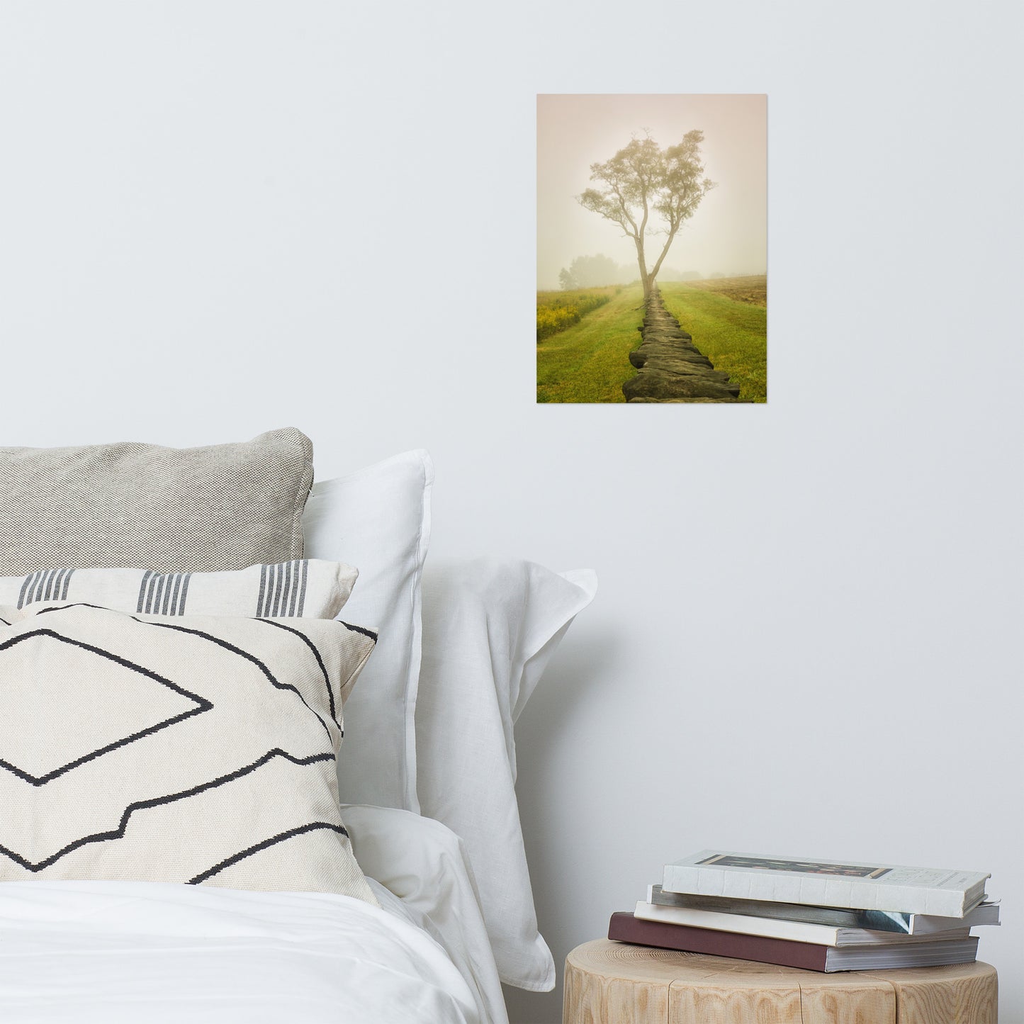 Calming Morning Rustic Farmhouse Style Landscape Photo Loose Wall Art Print