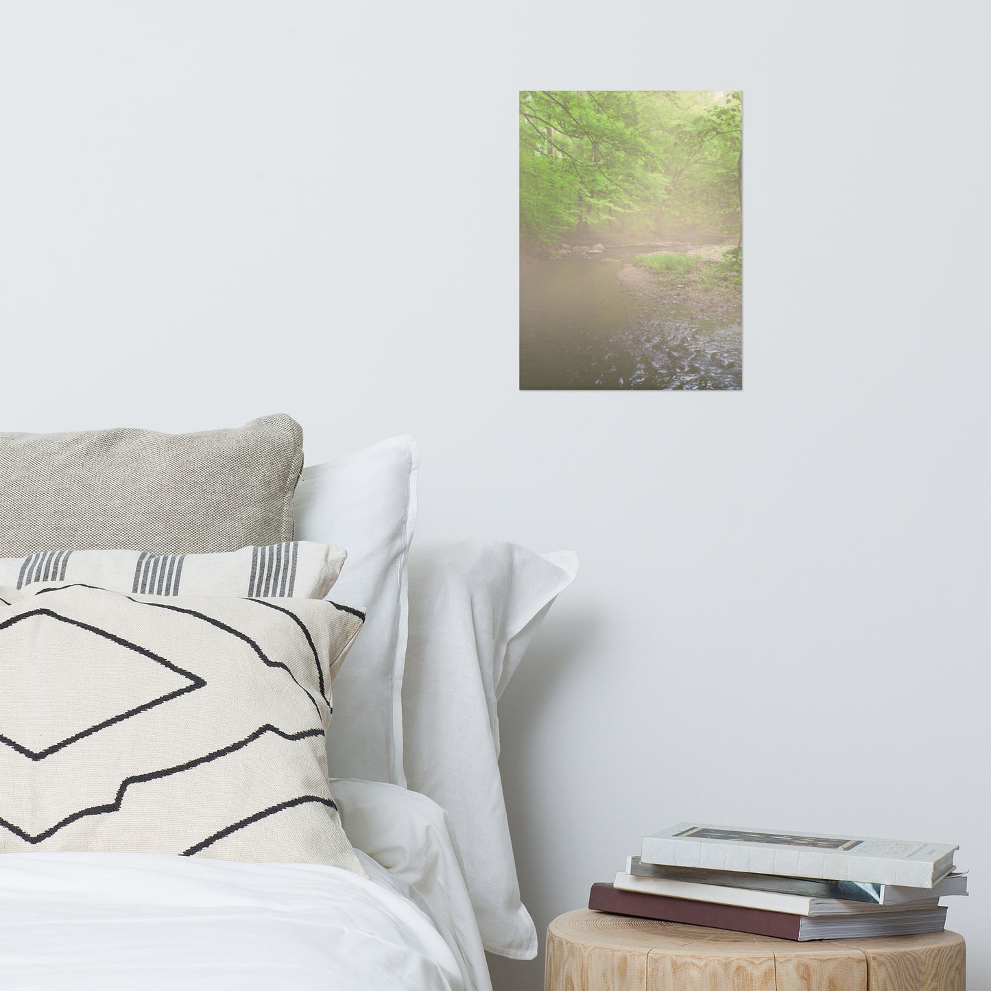 Early Morning Fog on the River Rustic Landscape Photo Loose Wall Art Print