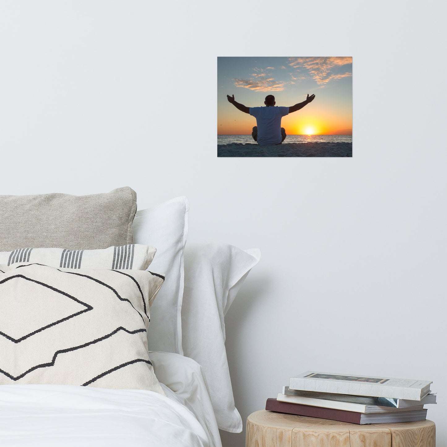Embrace The Light Sunset Coastal Landscape Photo Paper Poster