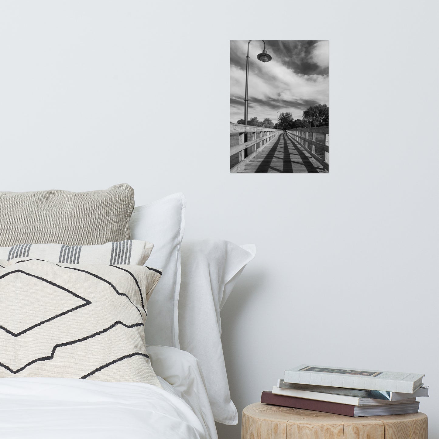 Follow the Lines Black and White Landscape Photo Loose Wall Art Print