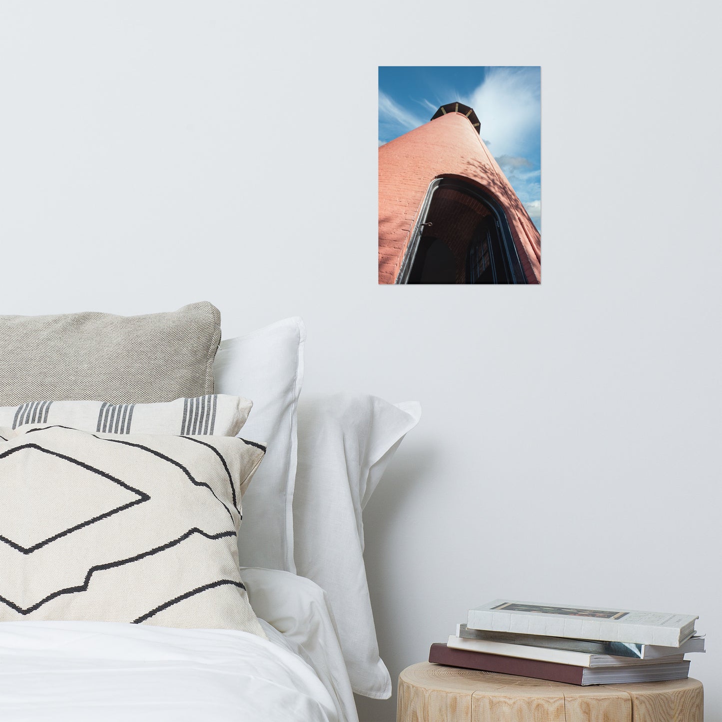 Jupiter Lighthouse Against Sky Coastal Architectural Photo Loose Art print