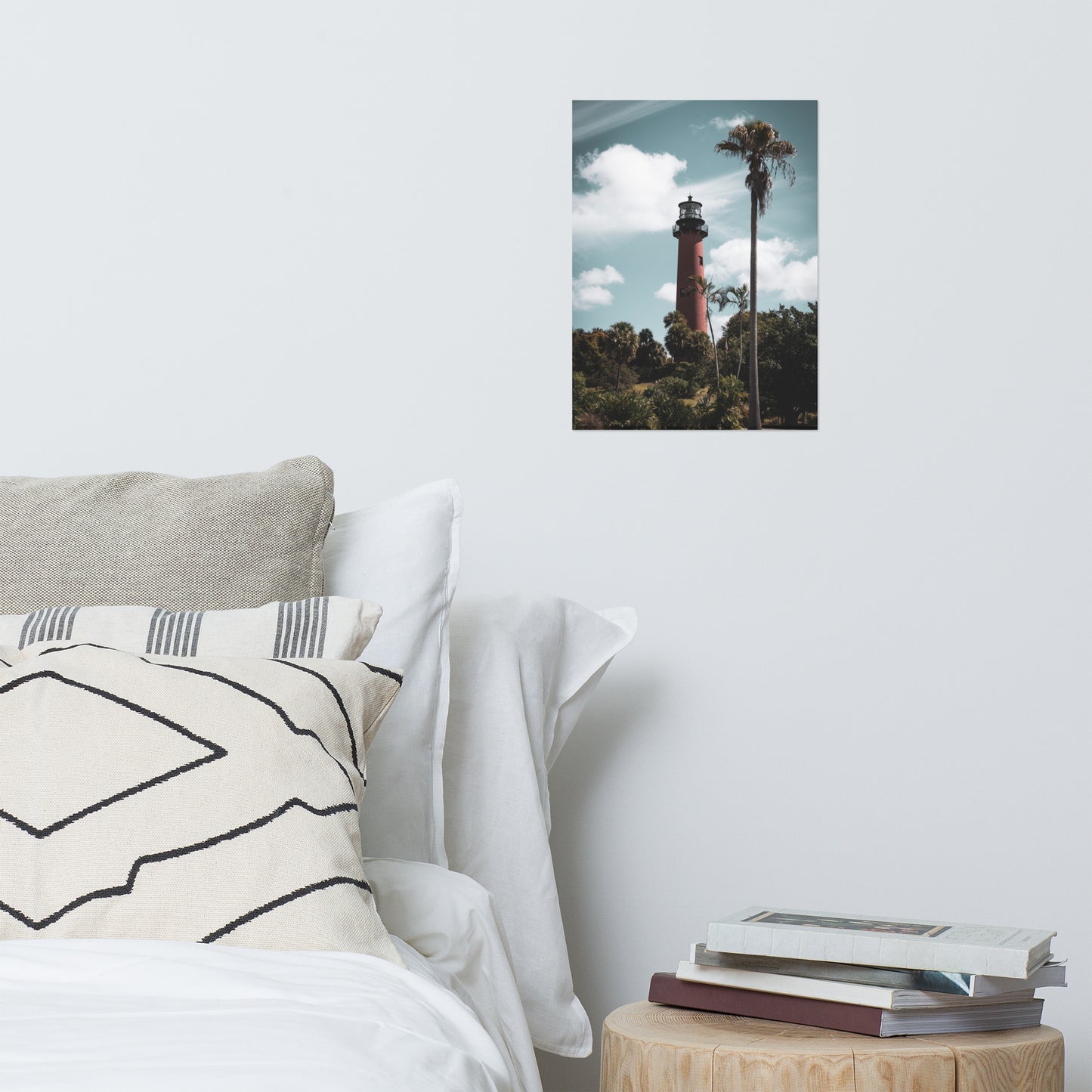 Jupiter Lighthouse Colorized Coastal Architectural Landscape Photo Loose Art print