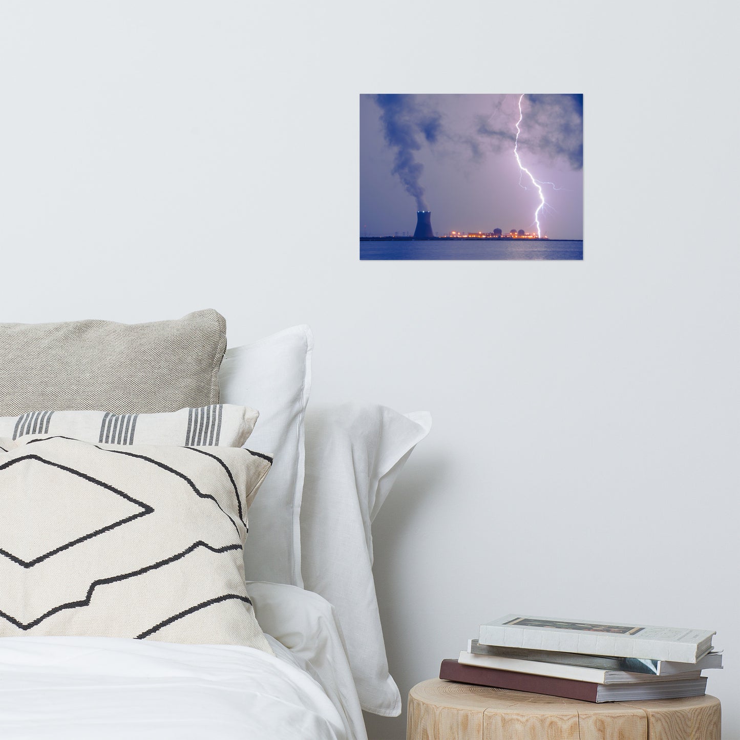 Lightning And Salem Power Plant 2 Urban Landscape Loose Unframed Wall Art Prints