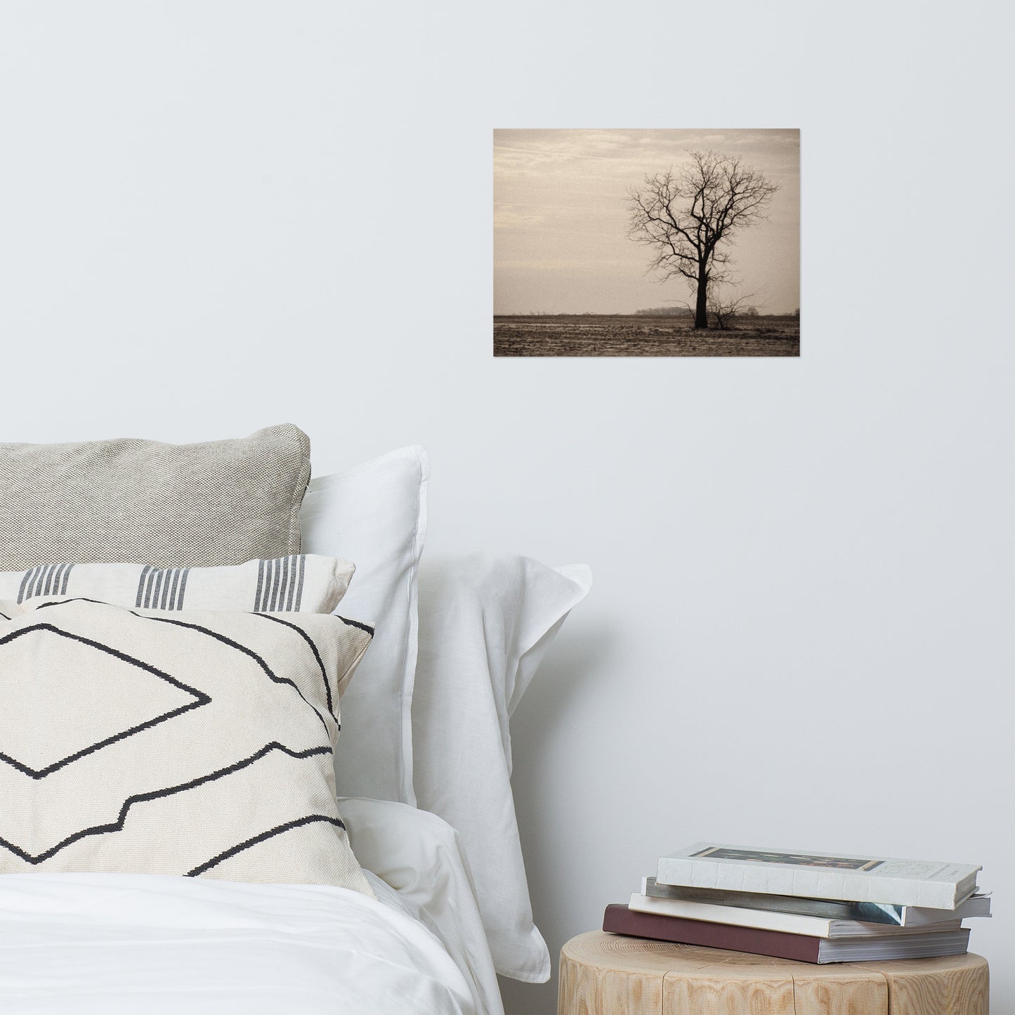 Lonely Tree Rustic Farmhouse Style Abstract Landscape Photo Loose Wall Art Prints