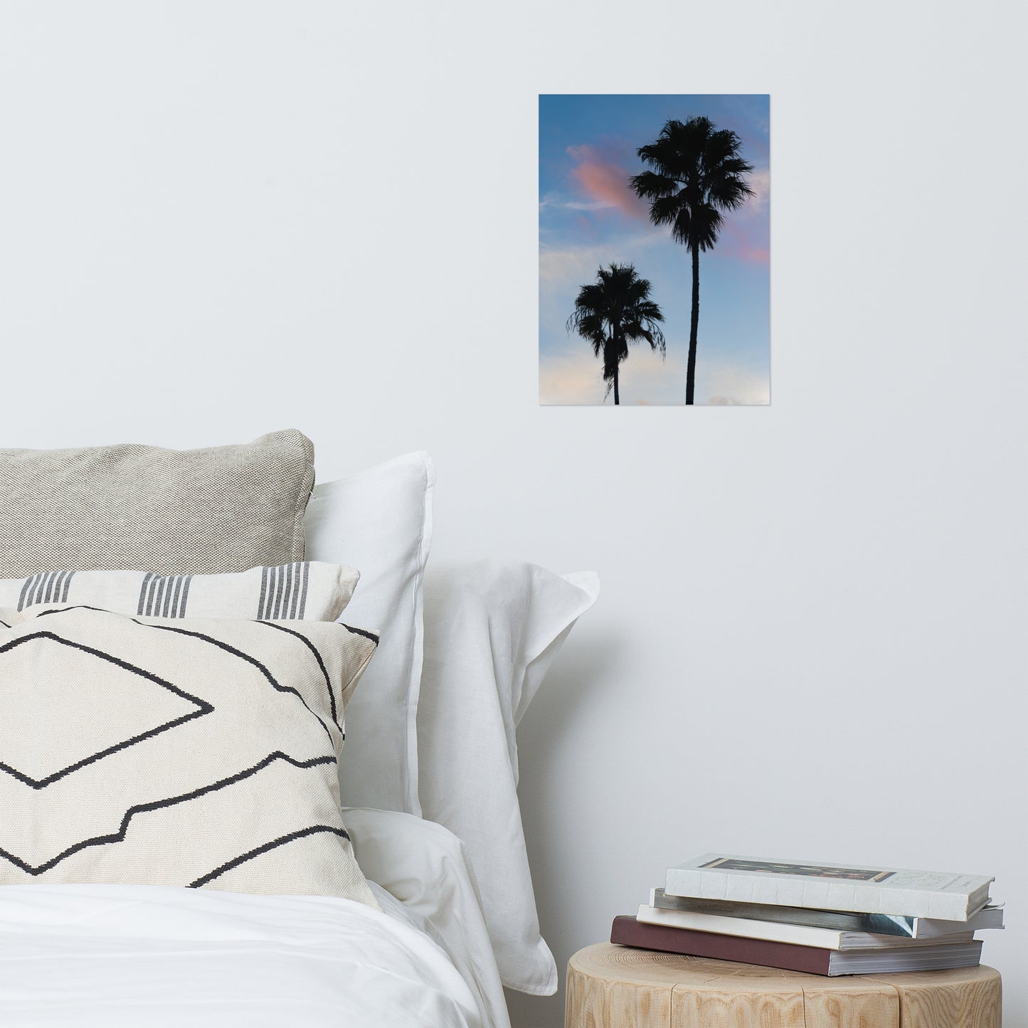 Palm Tree Silhouettes on Blue Sky Botanical Nature Photo Loose Unframed Wall Art Prints