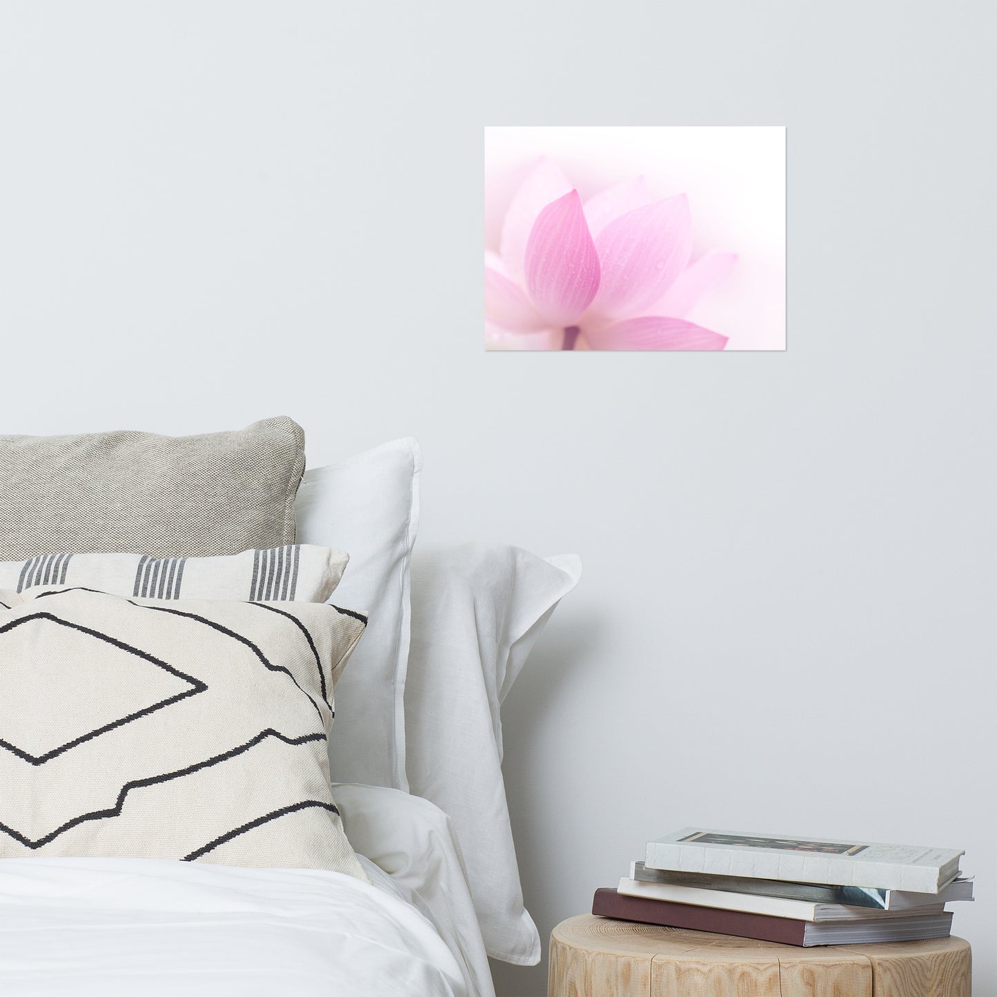 Peaceful Close-up Pink Lotus Petal Floral Nature Photo Loose Flower Wall Art Print