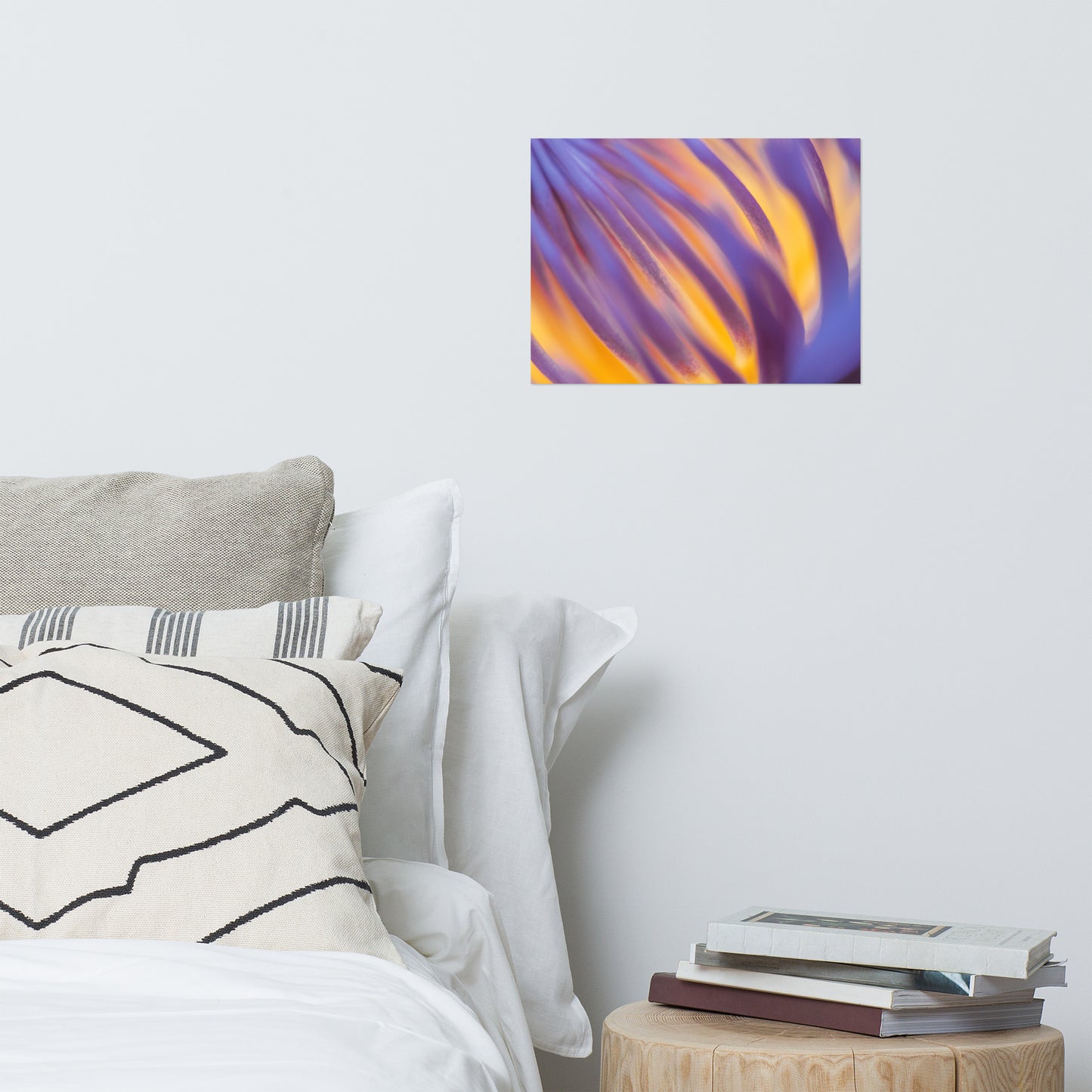 Purple and Yellow Lotus Flower Filaments Loose Nature Wall Art Print