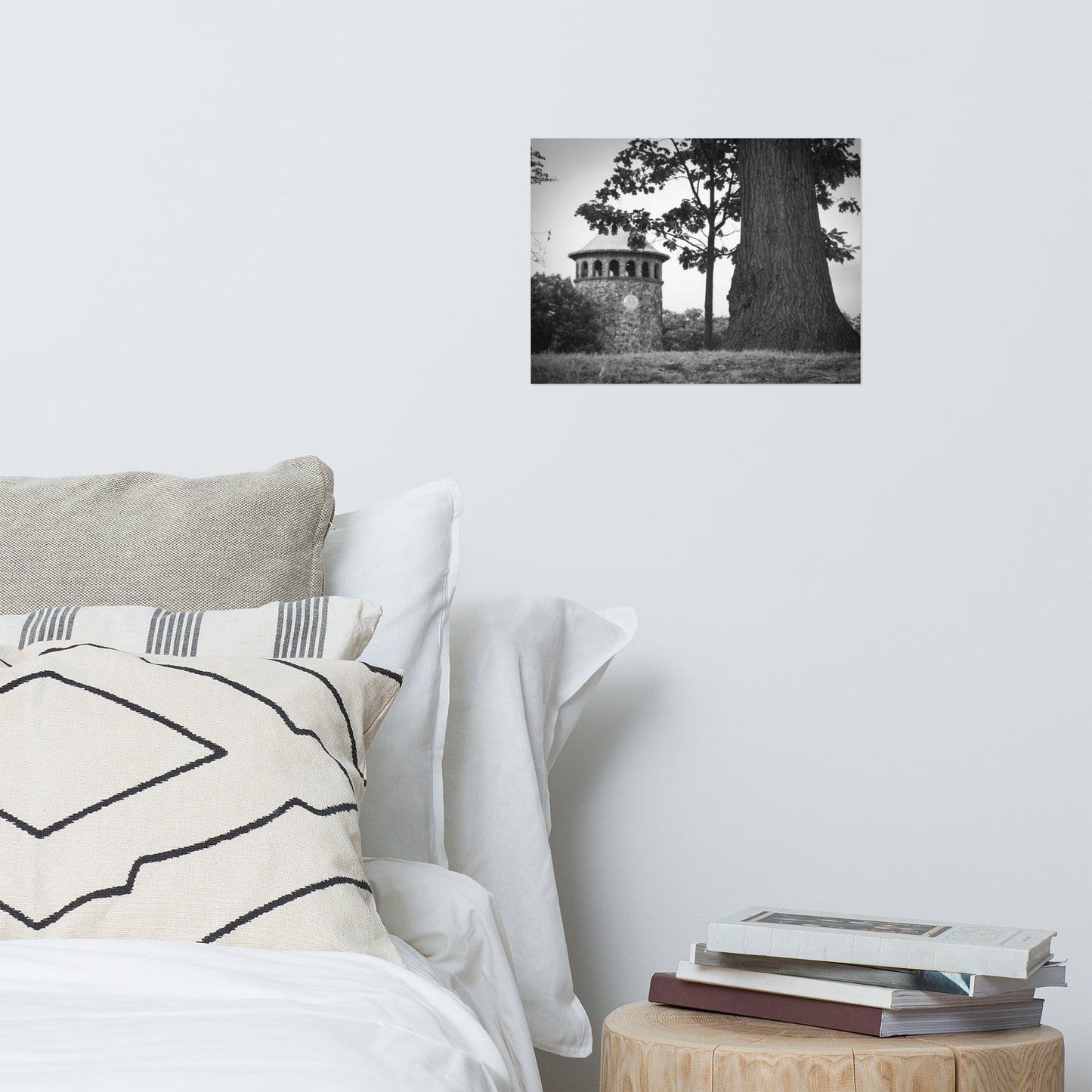 Rockford Tower 2 Rustic Farmhouse Style Black and White Landscape Photo Loose Wall Art Prints
