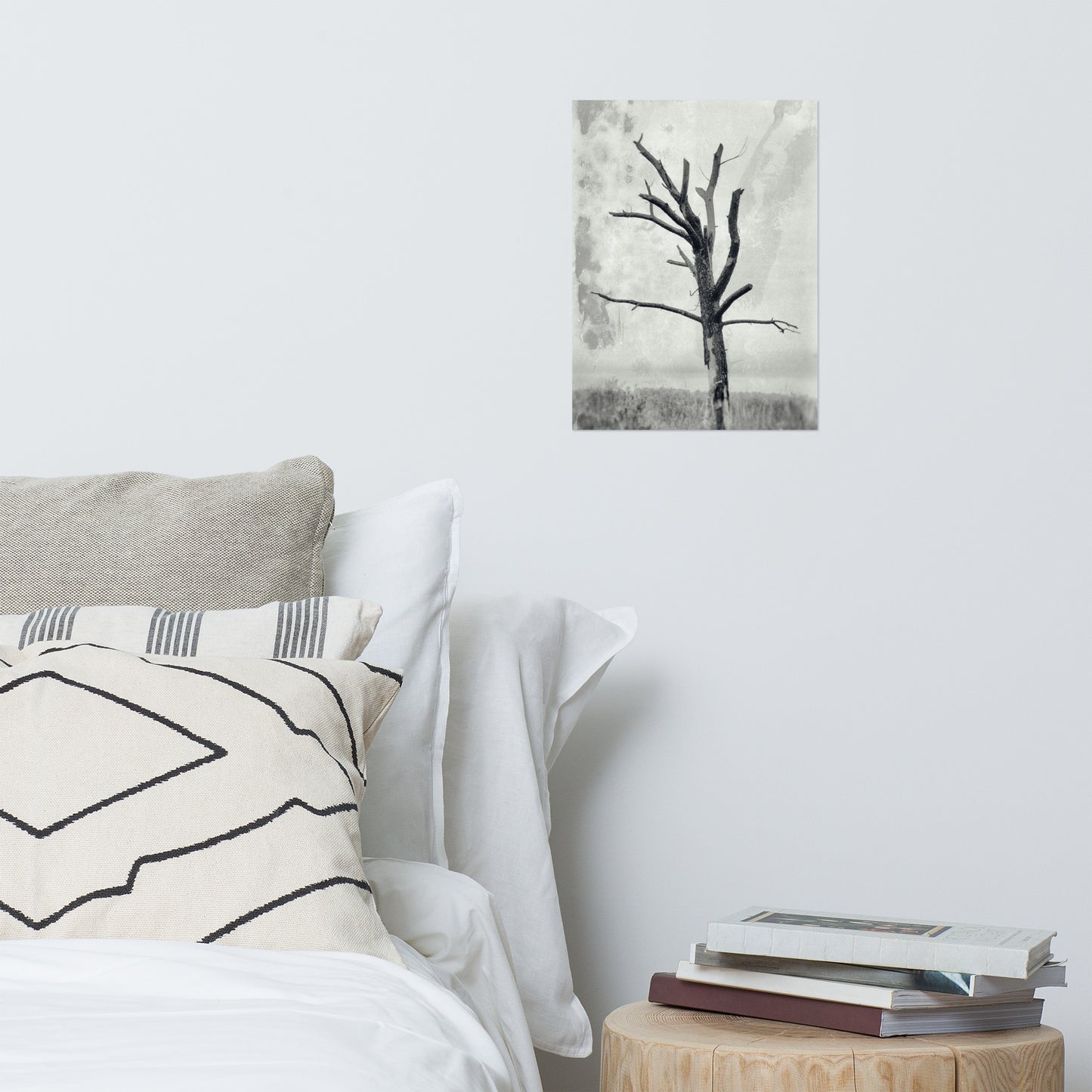 Rotting Away Alone Rustic Farmhouse Style Black and White Botanical Nature Photo Loose Unframed Wall Art Prints
