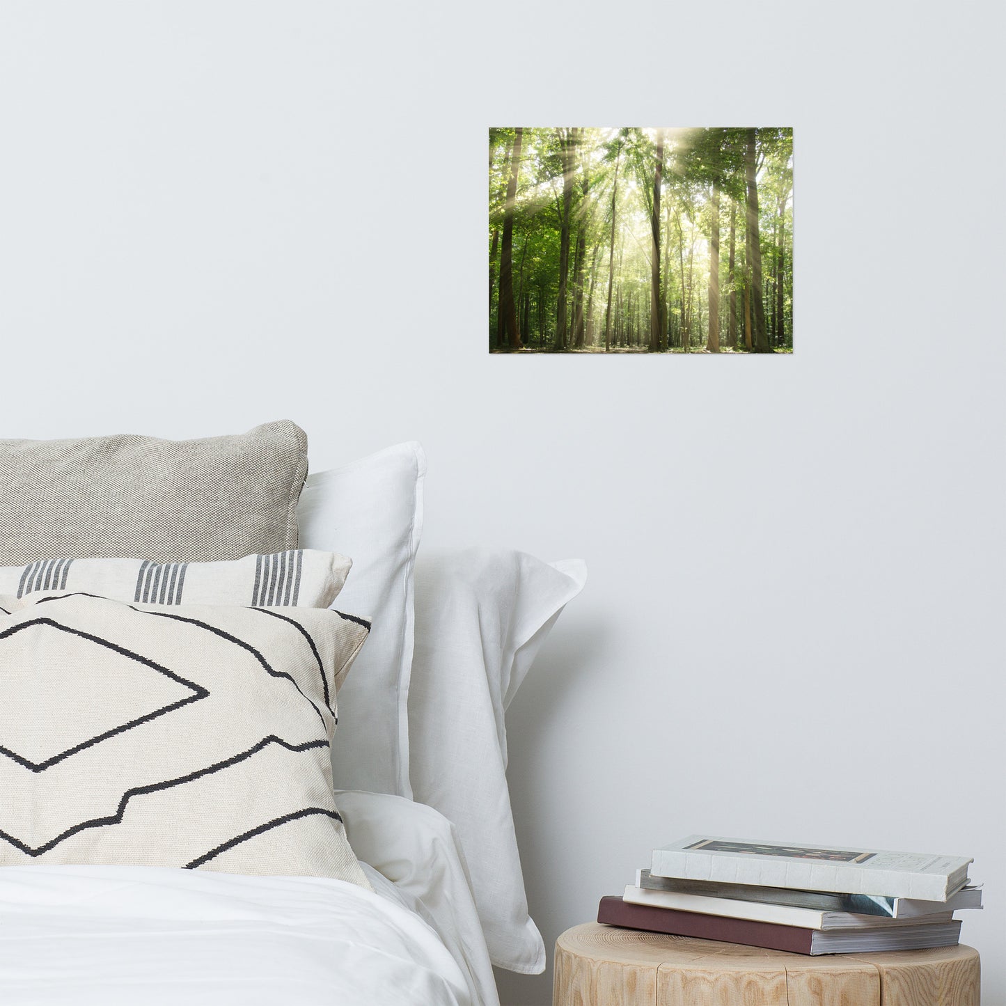 Sun Rays Through Treetops Rustic Farmhouse Style Landscape Photo Loose Wall Art Prints