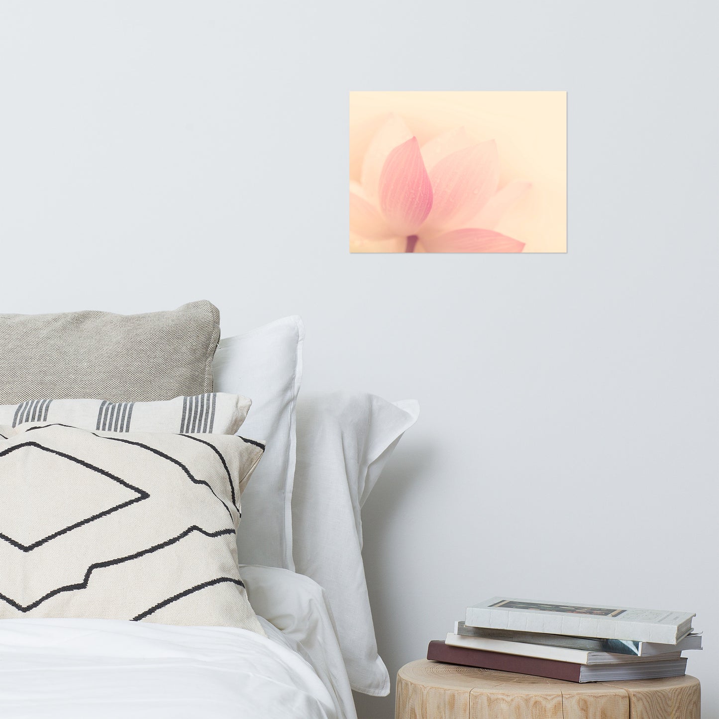 Tranquil Close-up Pink Lotus Petal Floral Nature Photo Loose Flower Wall Art Print
