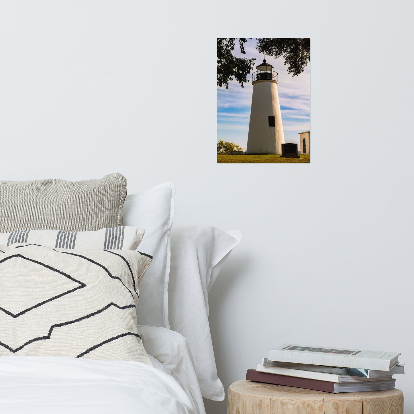 Turkey Point Lighthouse in the Trees Coastal Architectural Landscape Photo Loose Wall Art Print