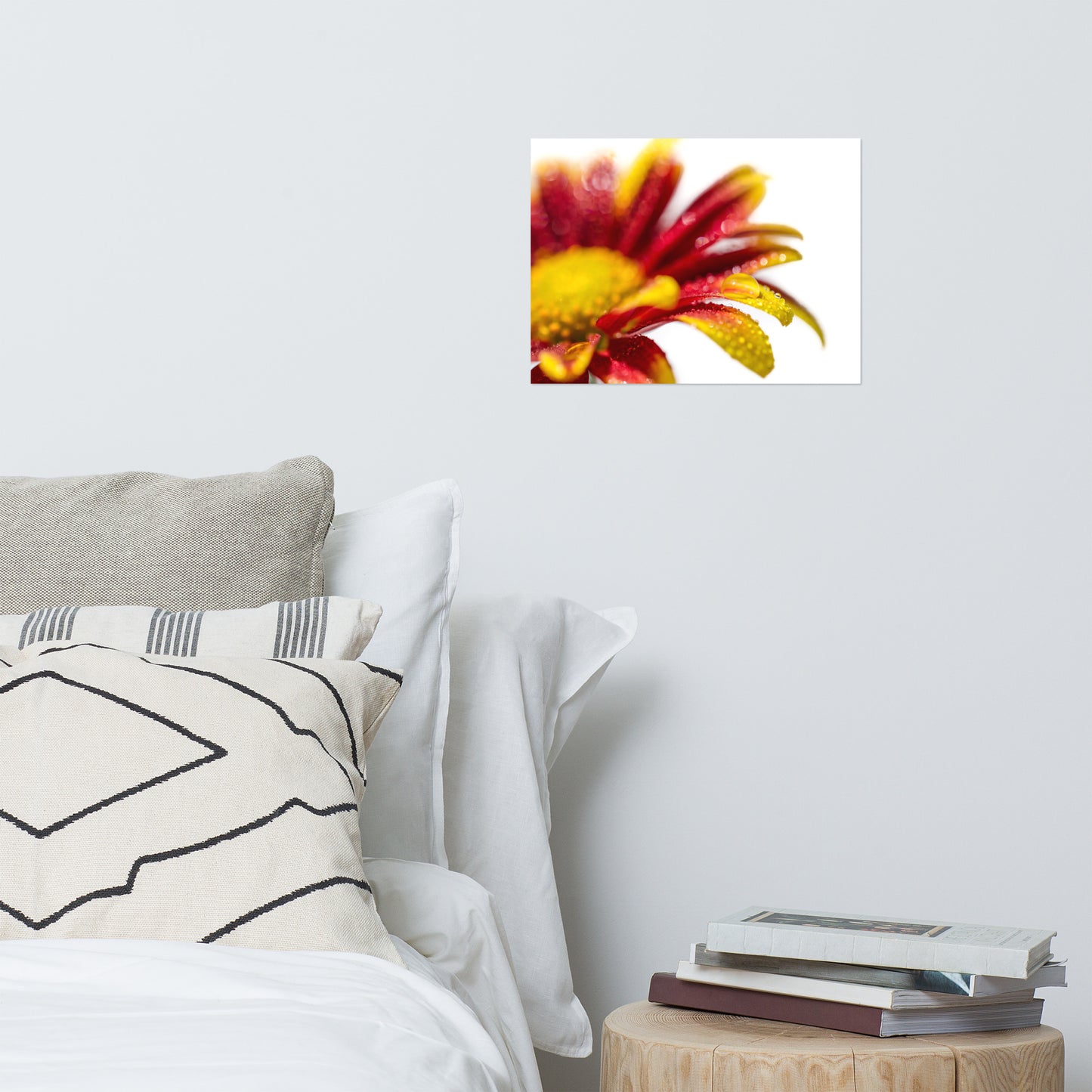 Water Droplets On Mum Petals Floral Nature Photo Loose Unframed Wall Art Prints