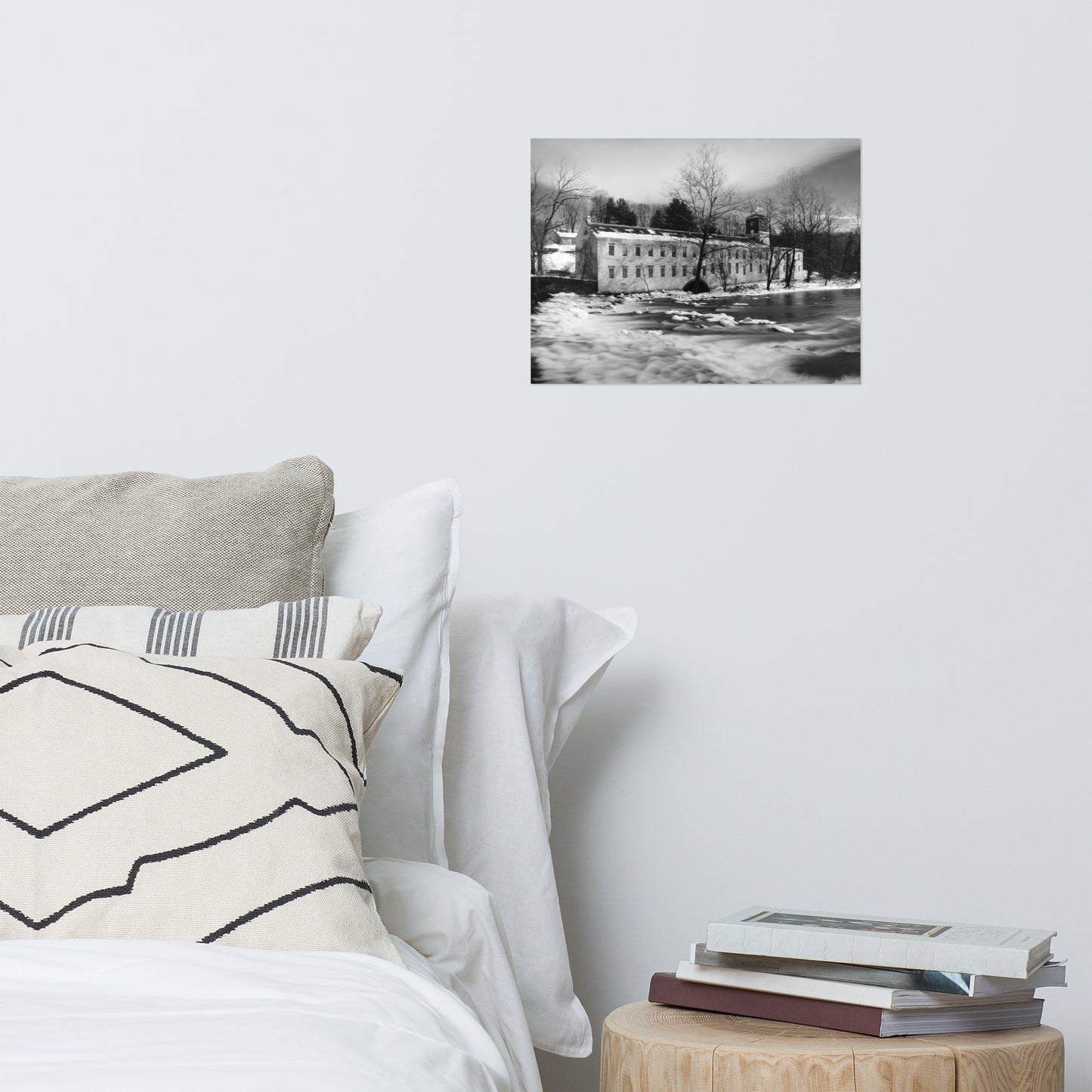 Winter at Powder Mill Rustic Farmhouse Style Architectural Landscape Photo Loose Wall Art Prints