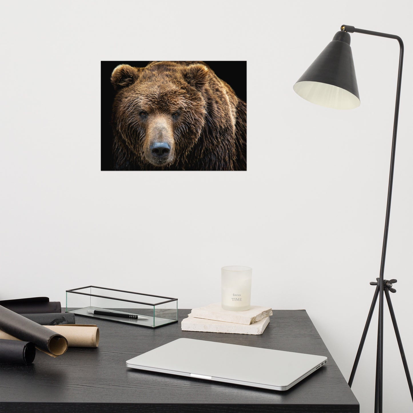 Brown Bear Face Close-up Loose Wall Art Print