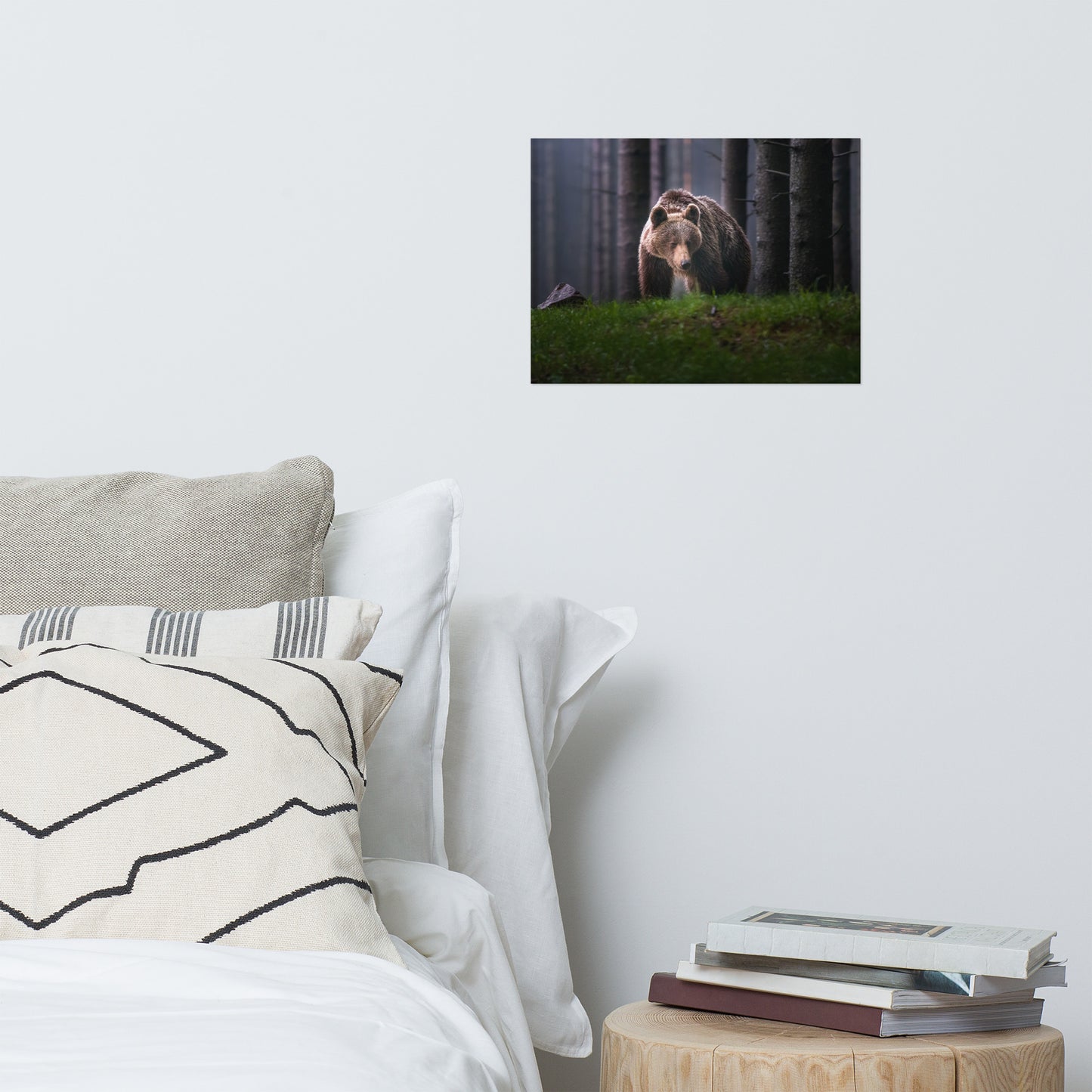 Brown Bear Walking Through Forest Wildlife Photo Loose Wall Art Prints